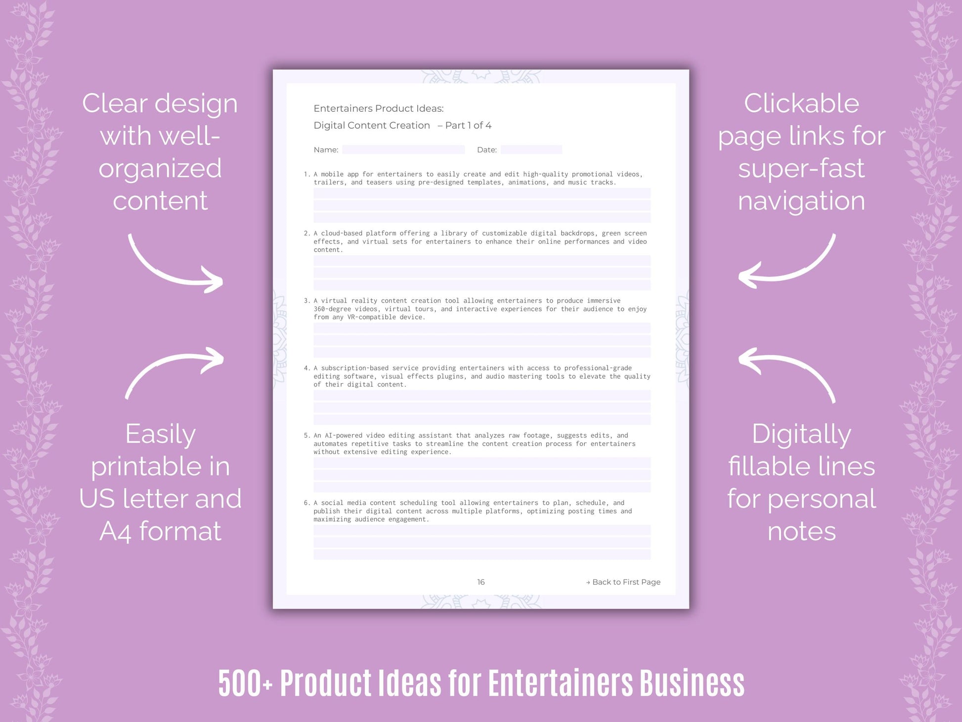 Entertainers Business Templates