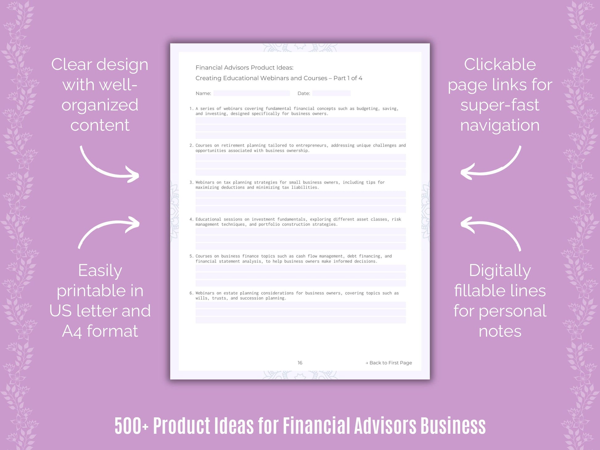 Financial Advisors Business Templates