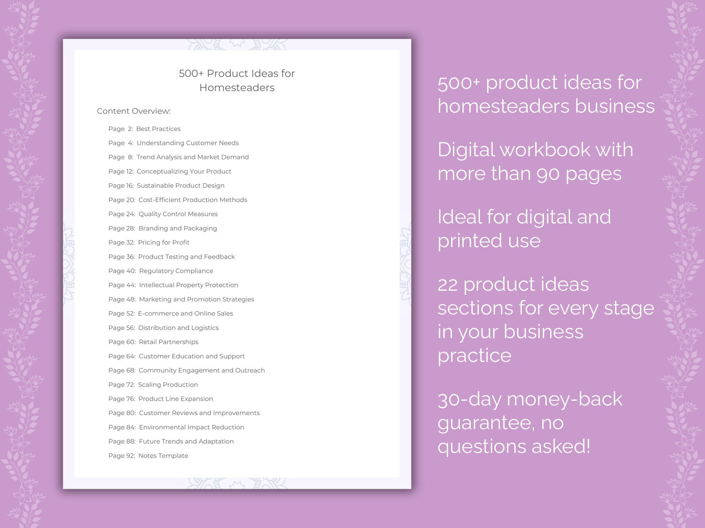 Homesteaders Business Worksheets