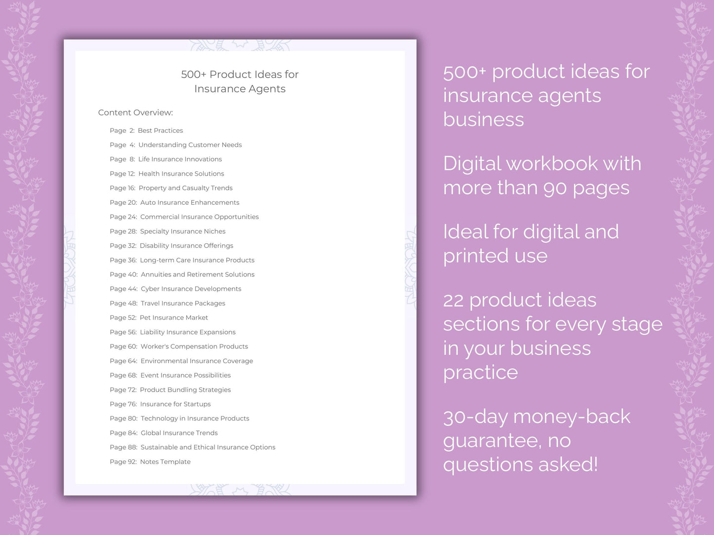 Insurance Agents Business Worksheets