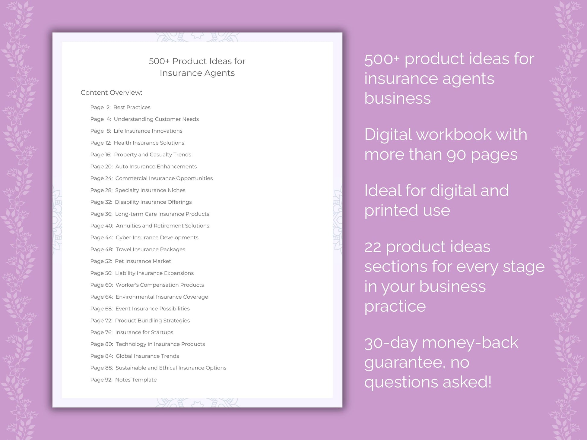 Insurance Agents Business Worksheets