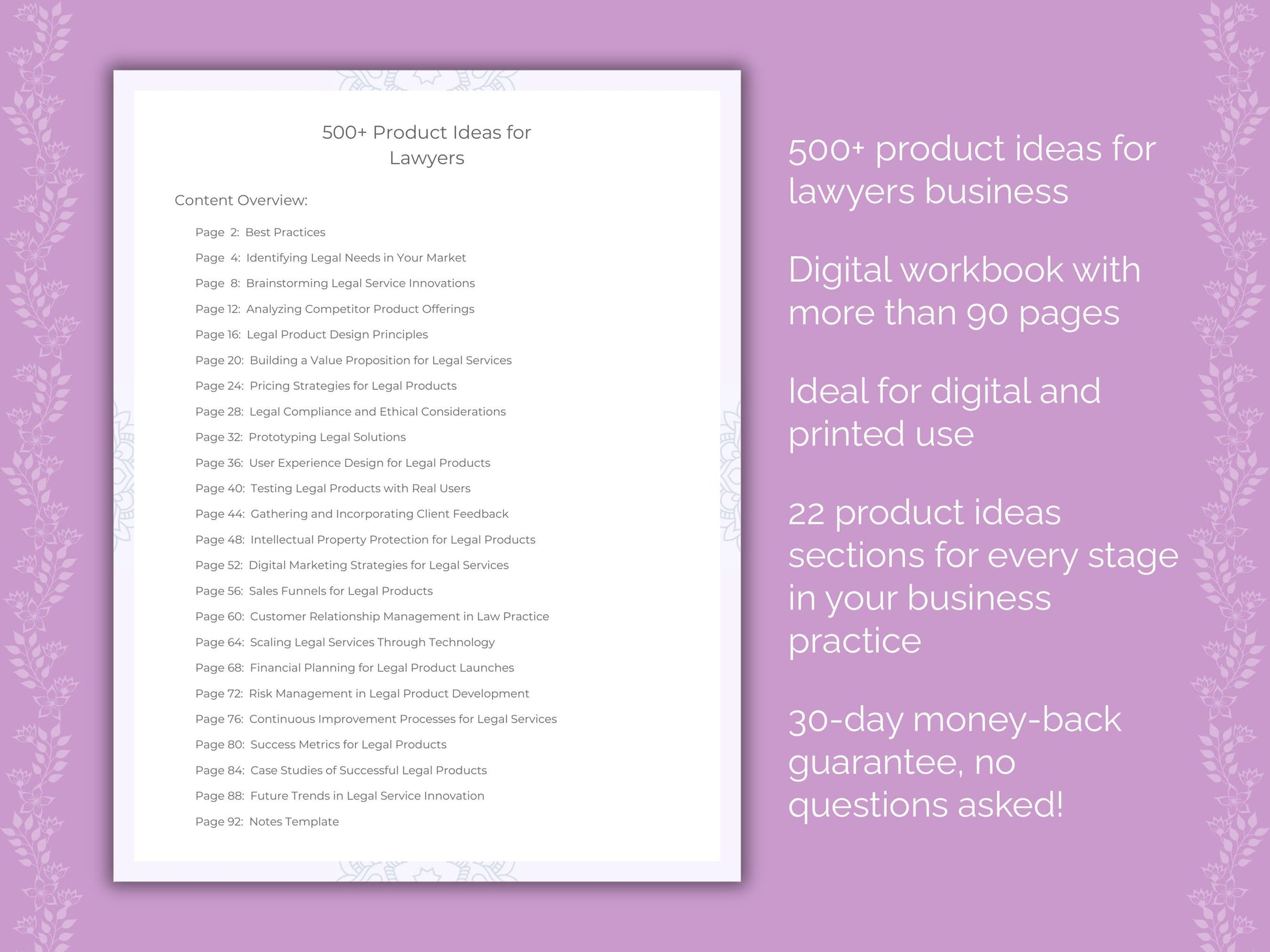 Lawyers Business Worksheets