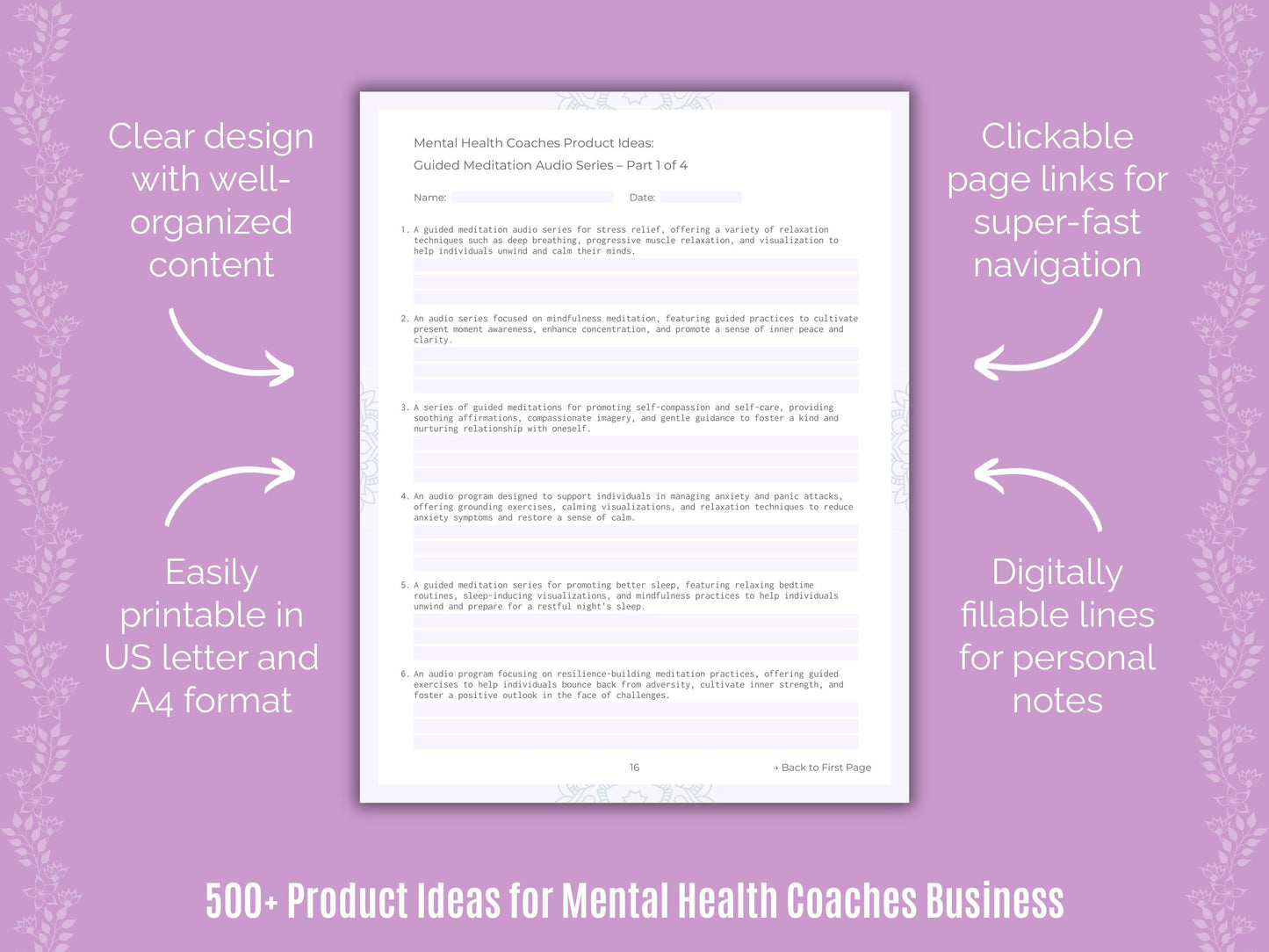 Mental Health Coaches Business Templates