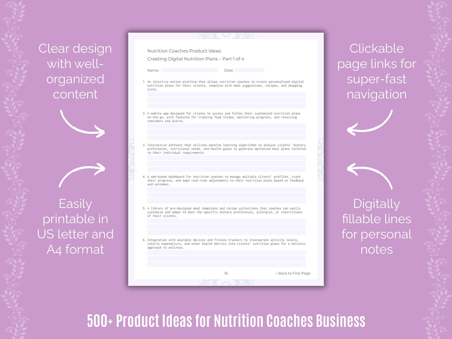 Nutrition Coaches Business Templates