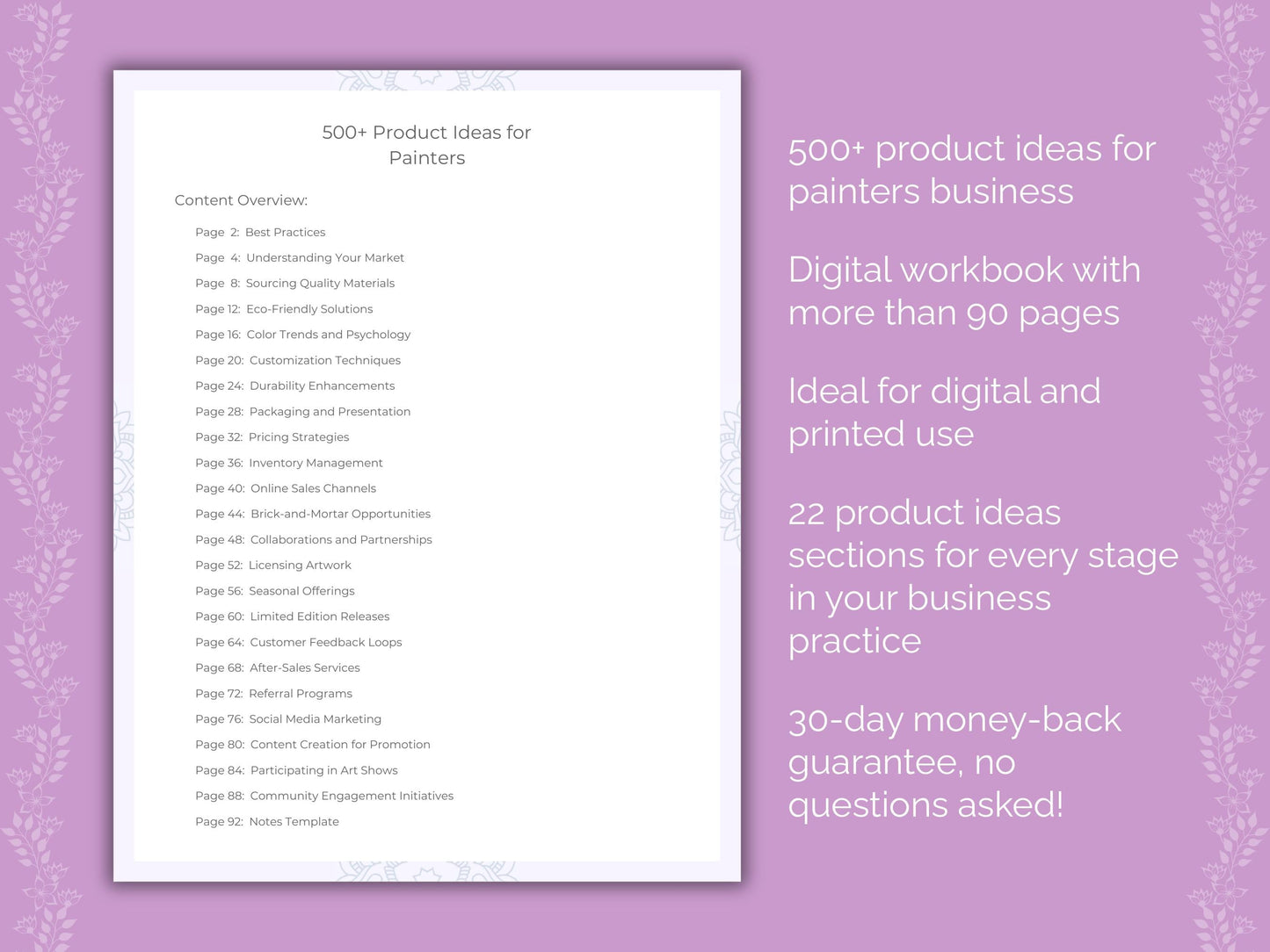 Painters Business Worksheets