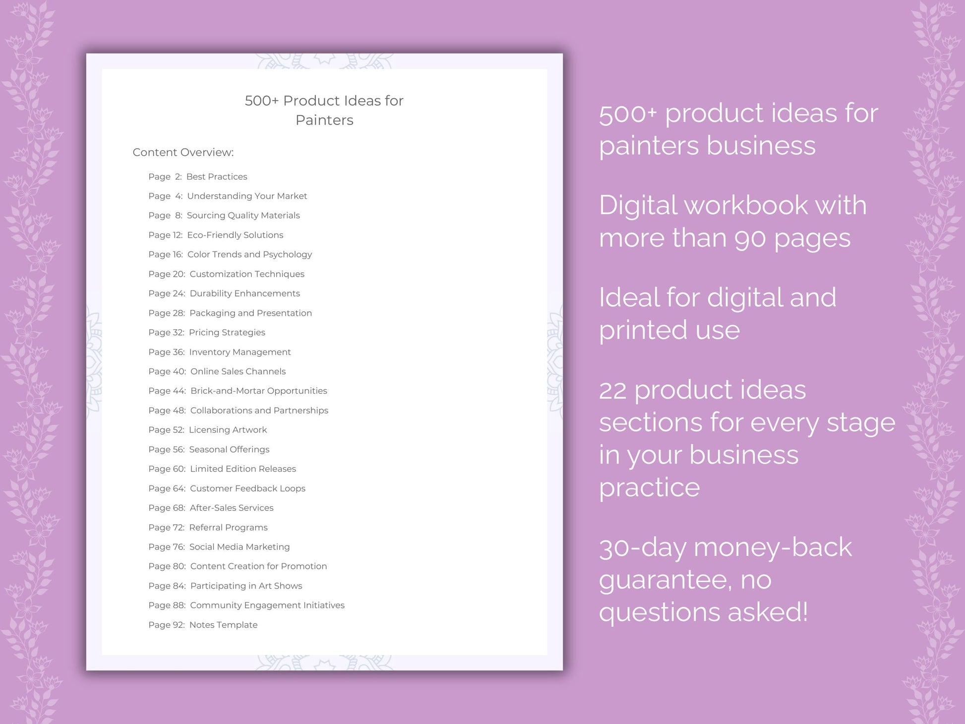 Painters Business Worksheets