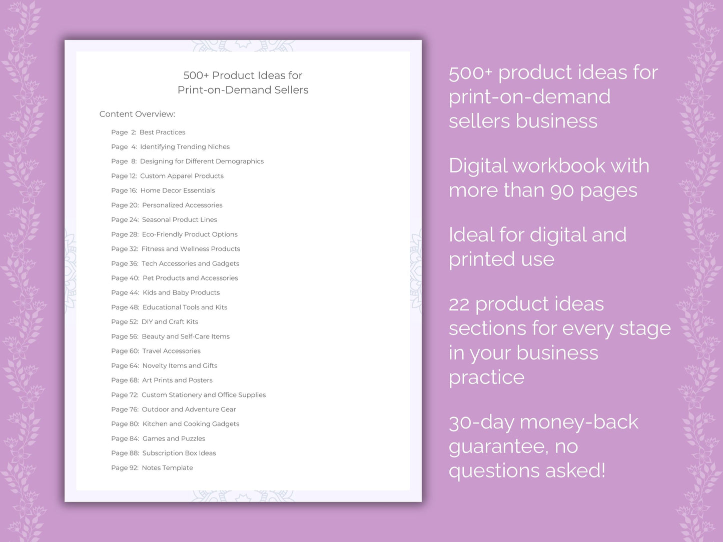 Print-on-Demand Sellers Business Worksheets