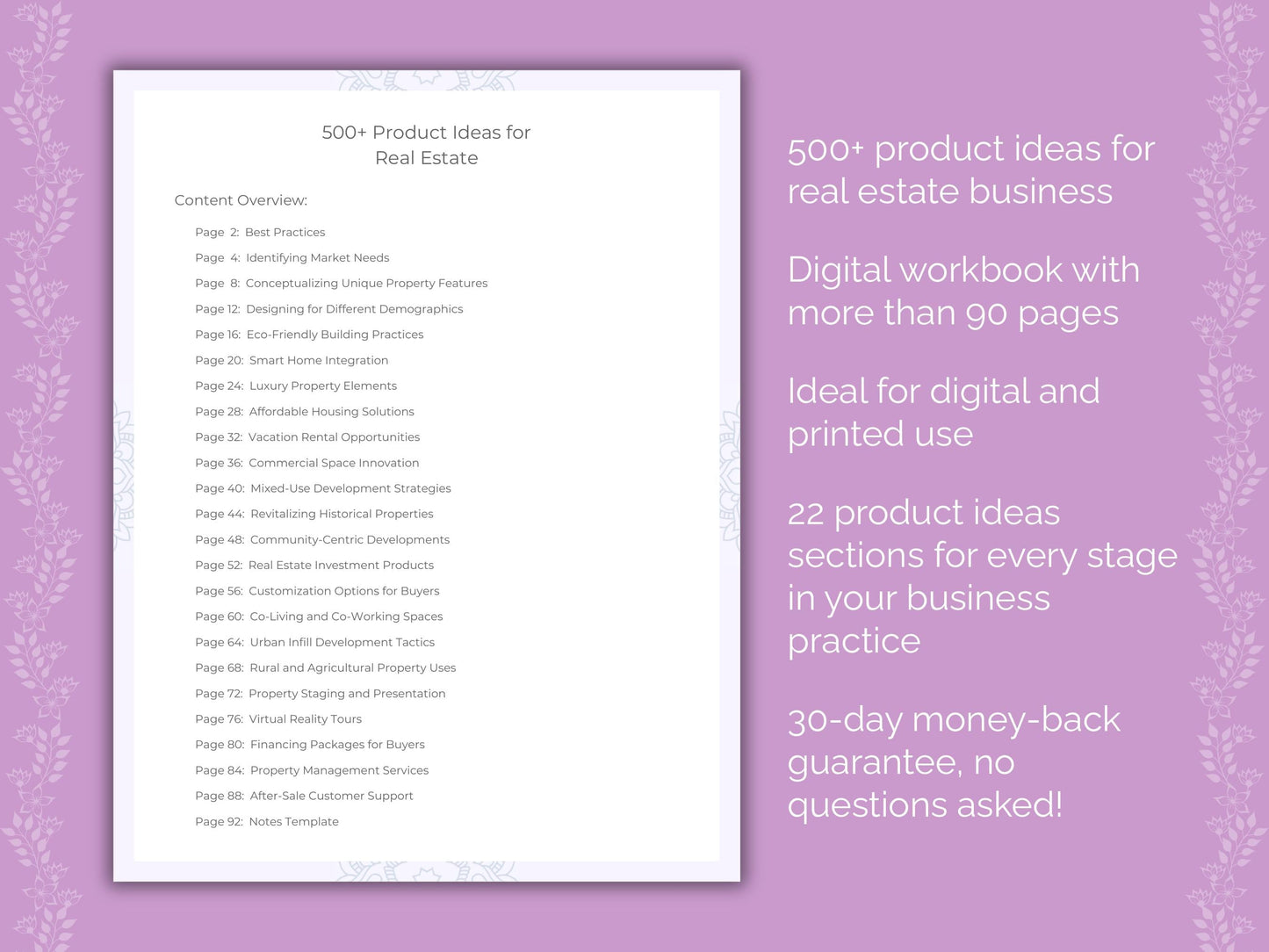 Real Estate Business Worksheets