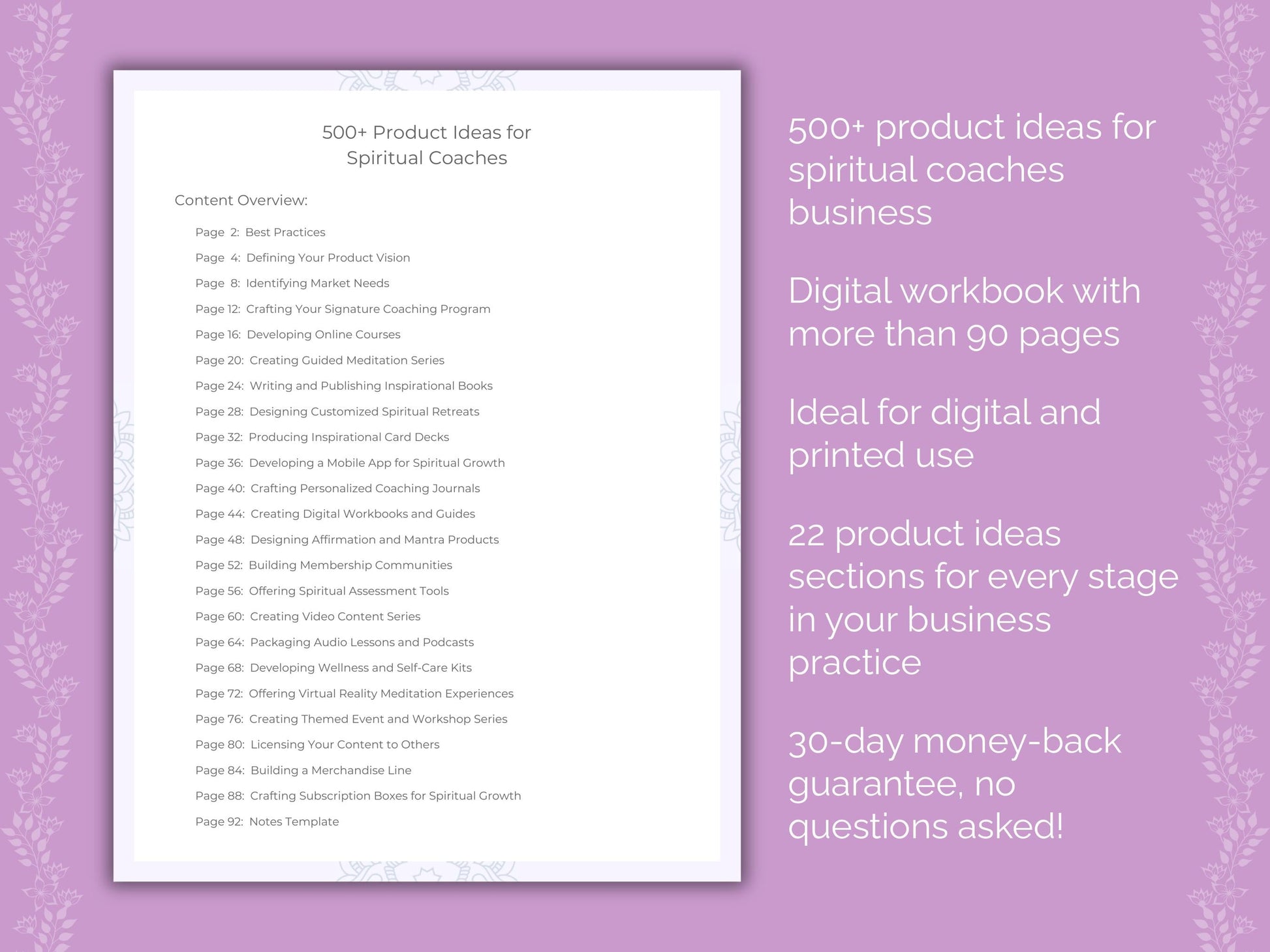 Spiritual Coaches Business Worksheets