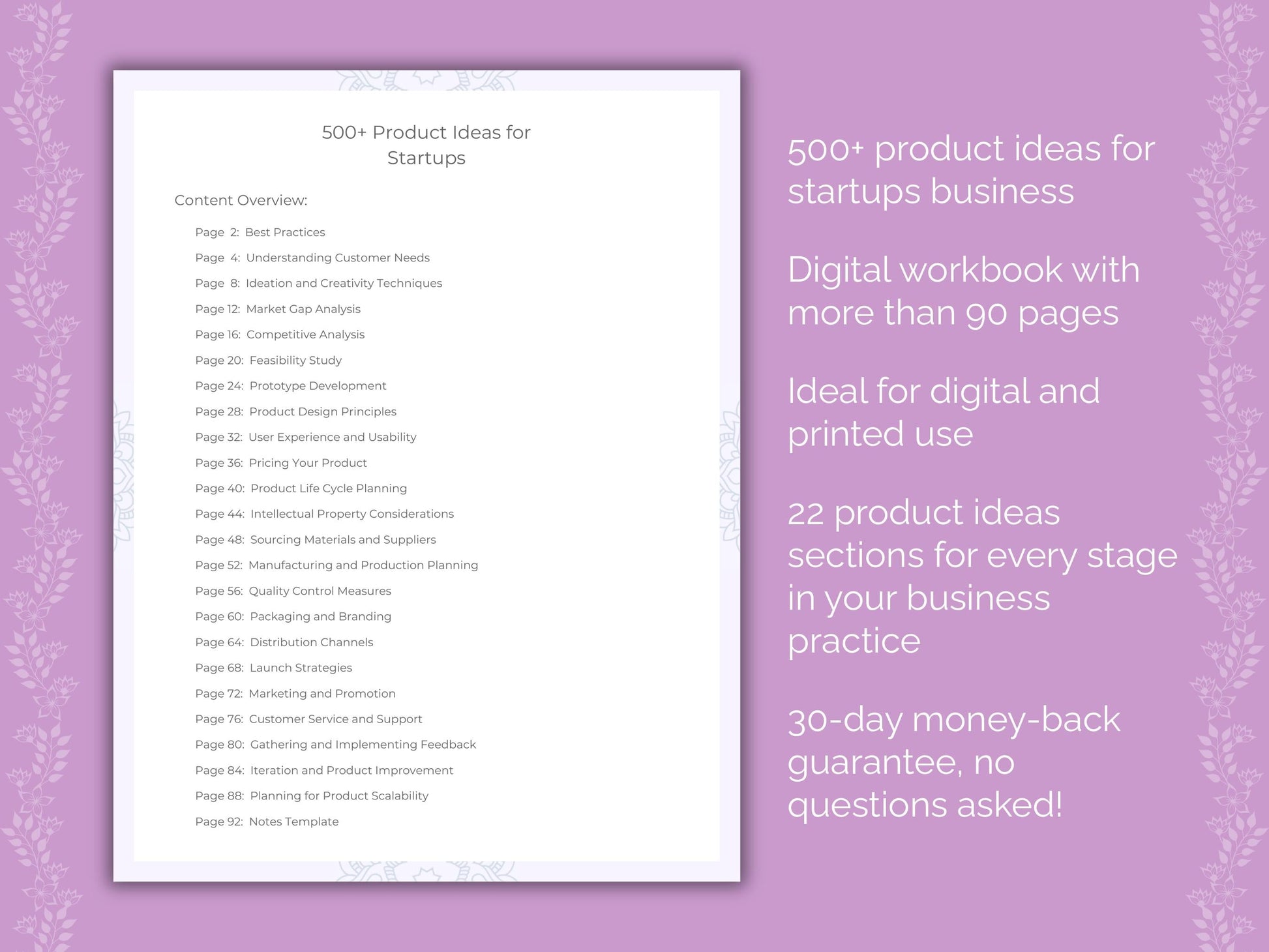 Startups Business Worksheets