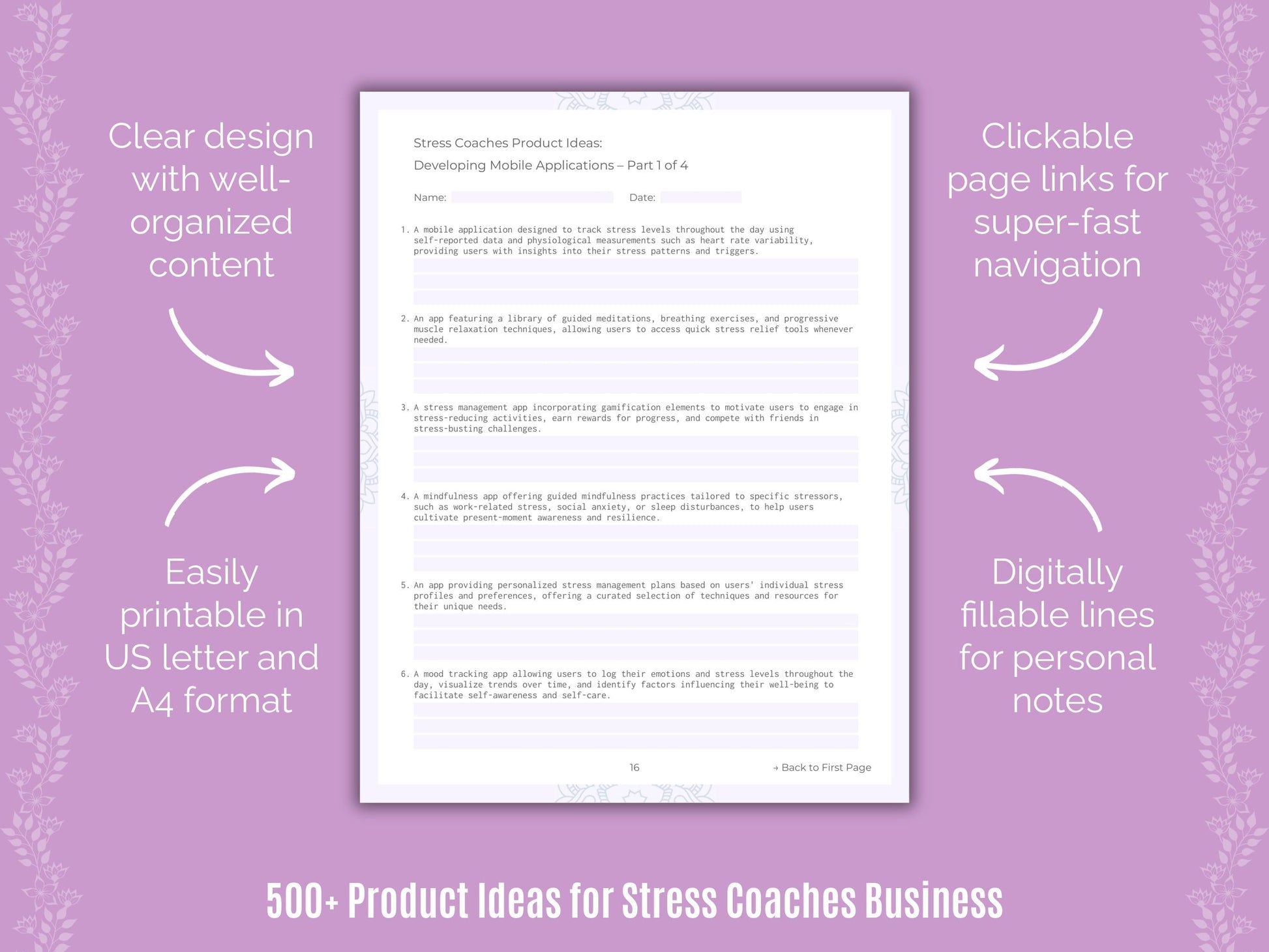 Stress Coaches Business Templates