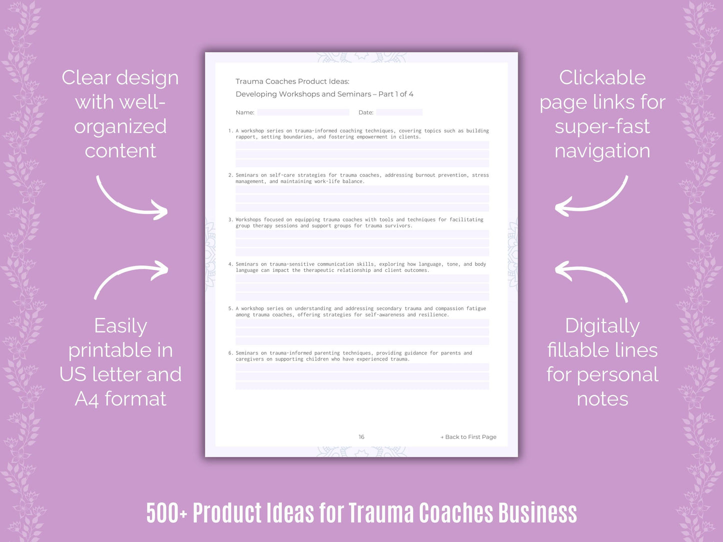 Trauma Coaches Business Templates