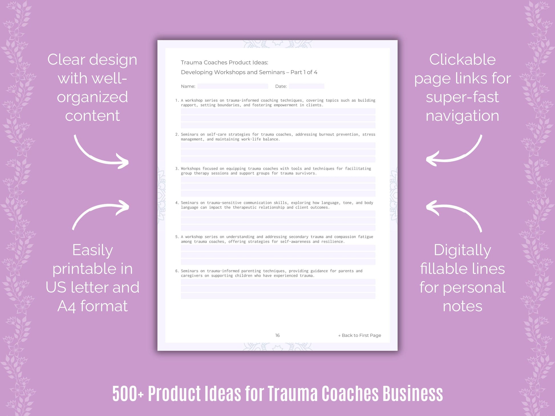 Trauma Coaches Business Templates