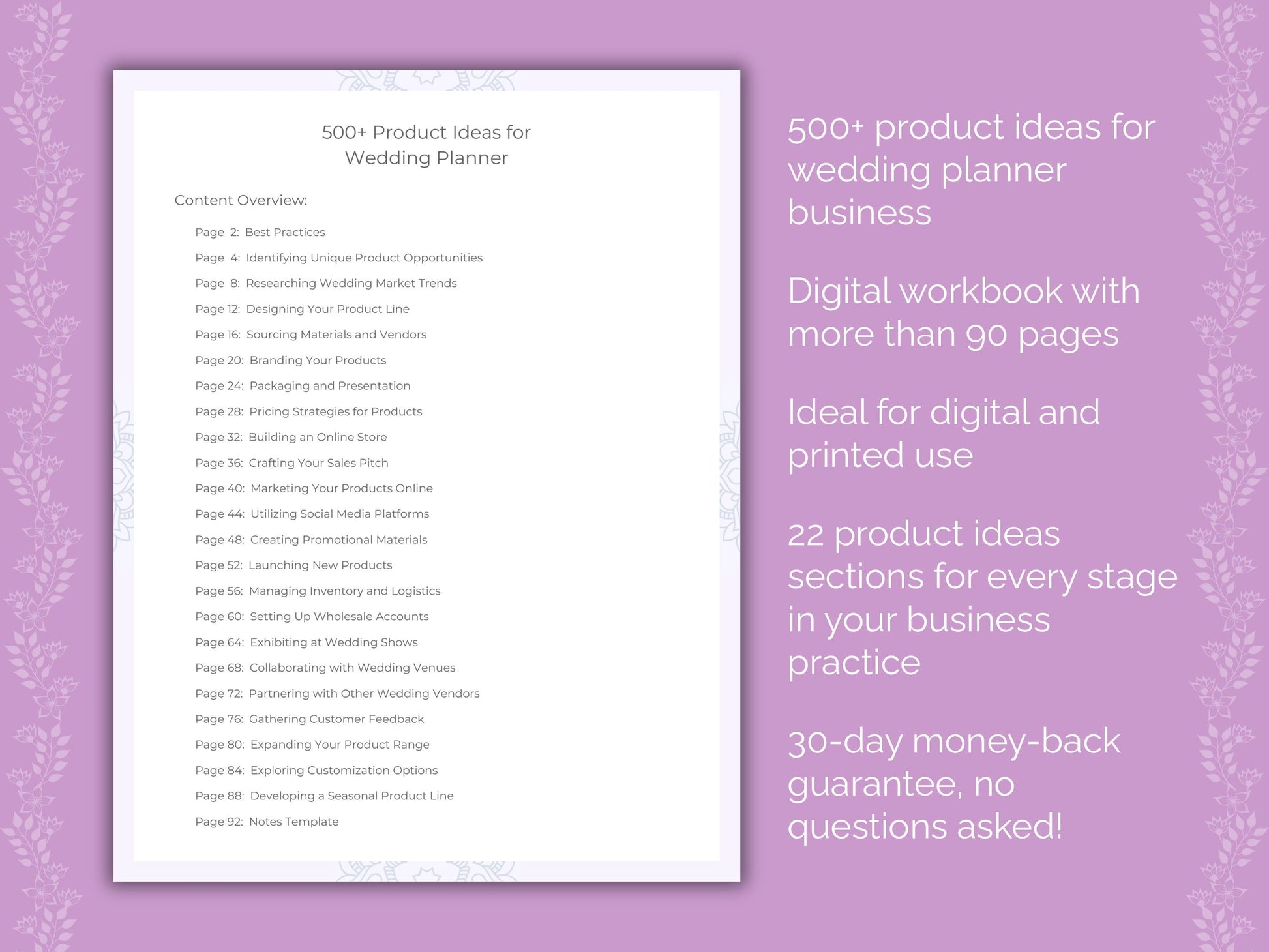 Wedding Planner Business Worksheets