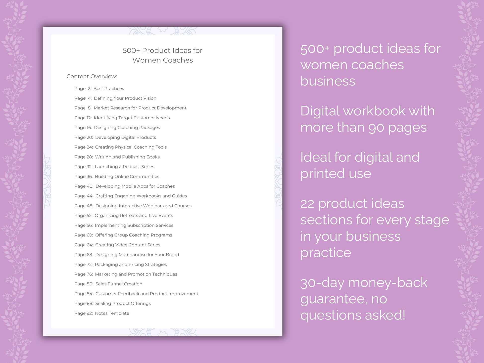 Women Coaches Business Worksheets