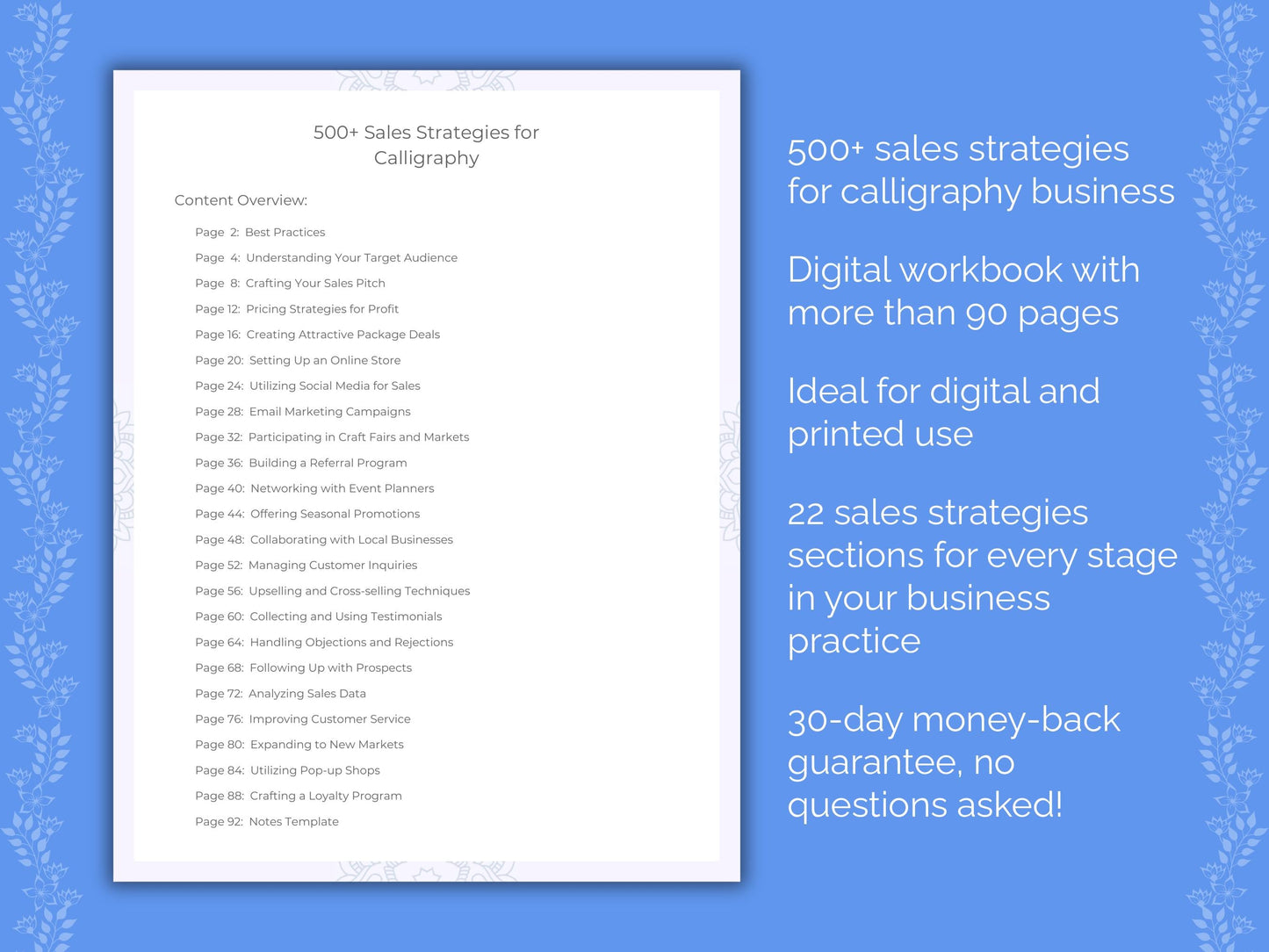 Calligraphy Business Worksheets