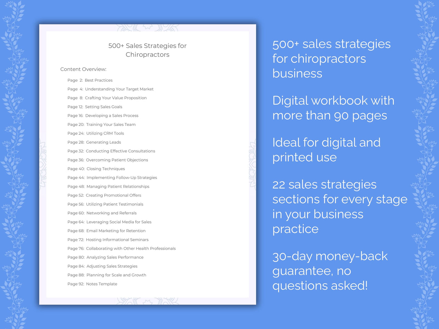 Chiropractors Business Worksheets