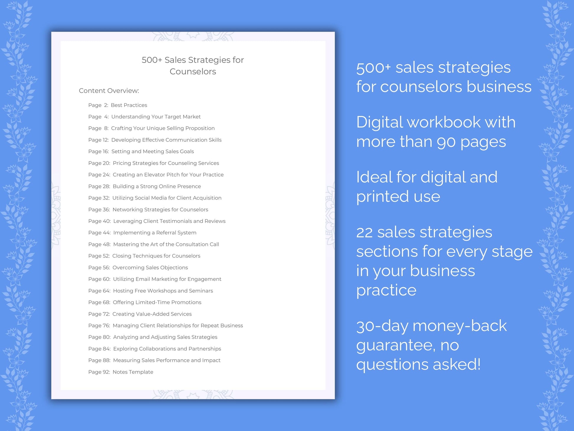 Counselors Business Worksheets