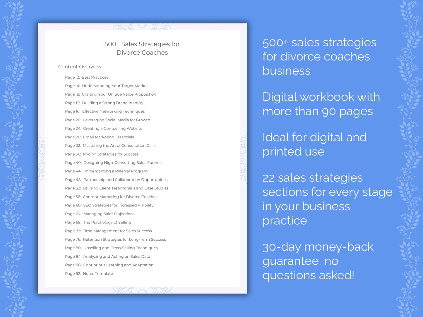 Divorce Coaches Business Worksheets