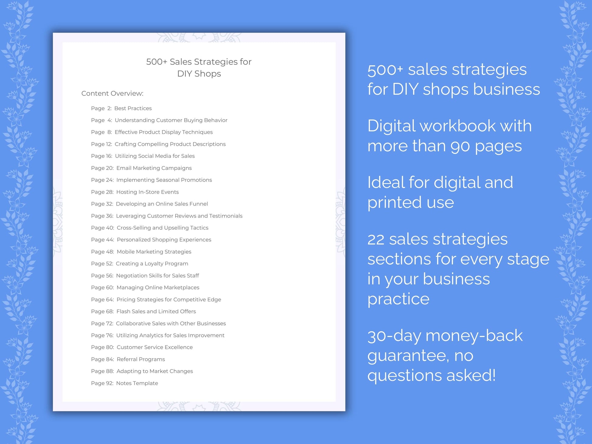 DIY Shops Business Worksheets