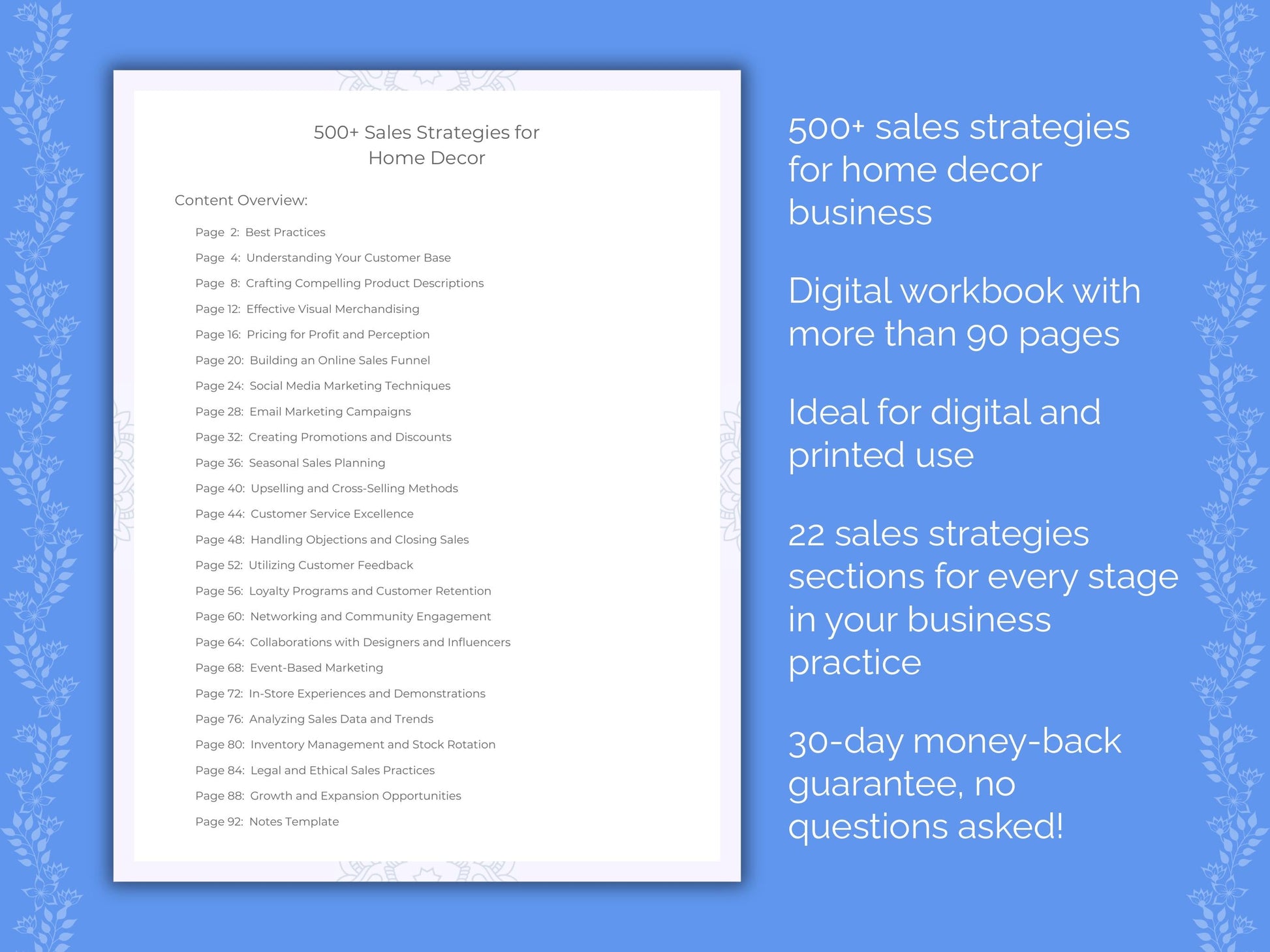 Home Decor Business Worksheets