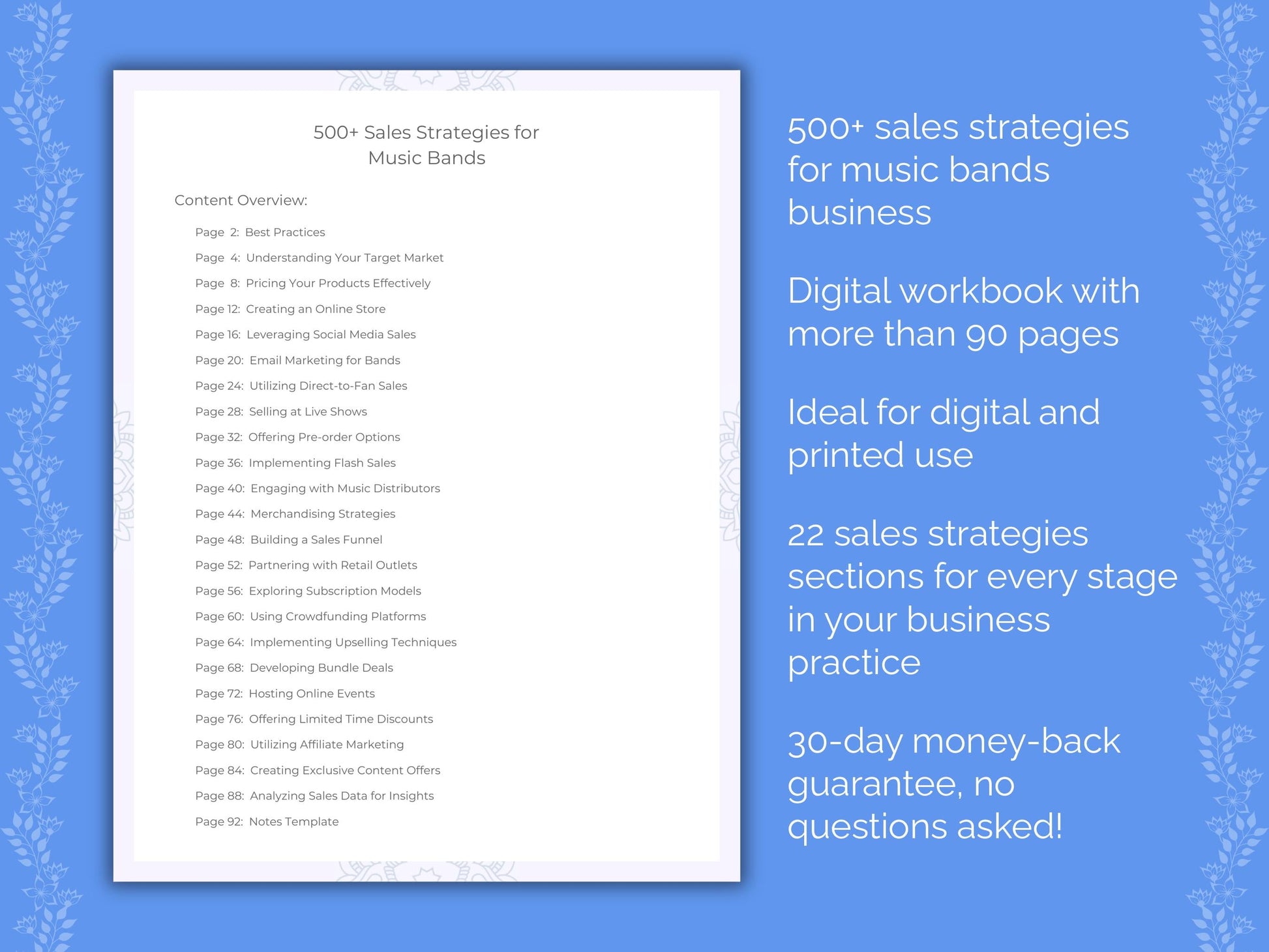 Music Bands Business Worksheets