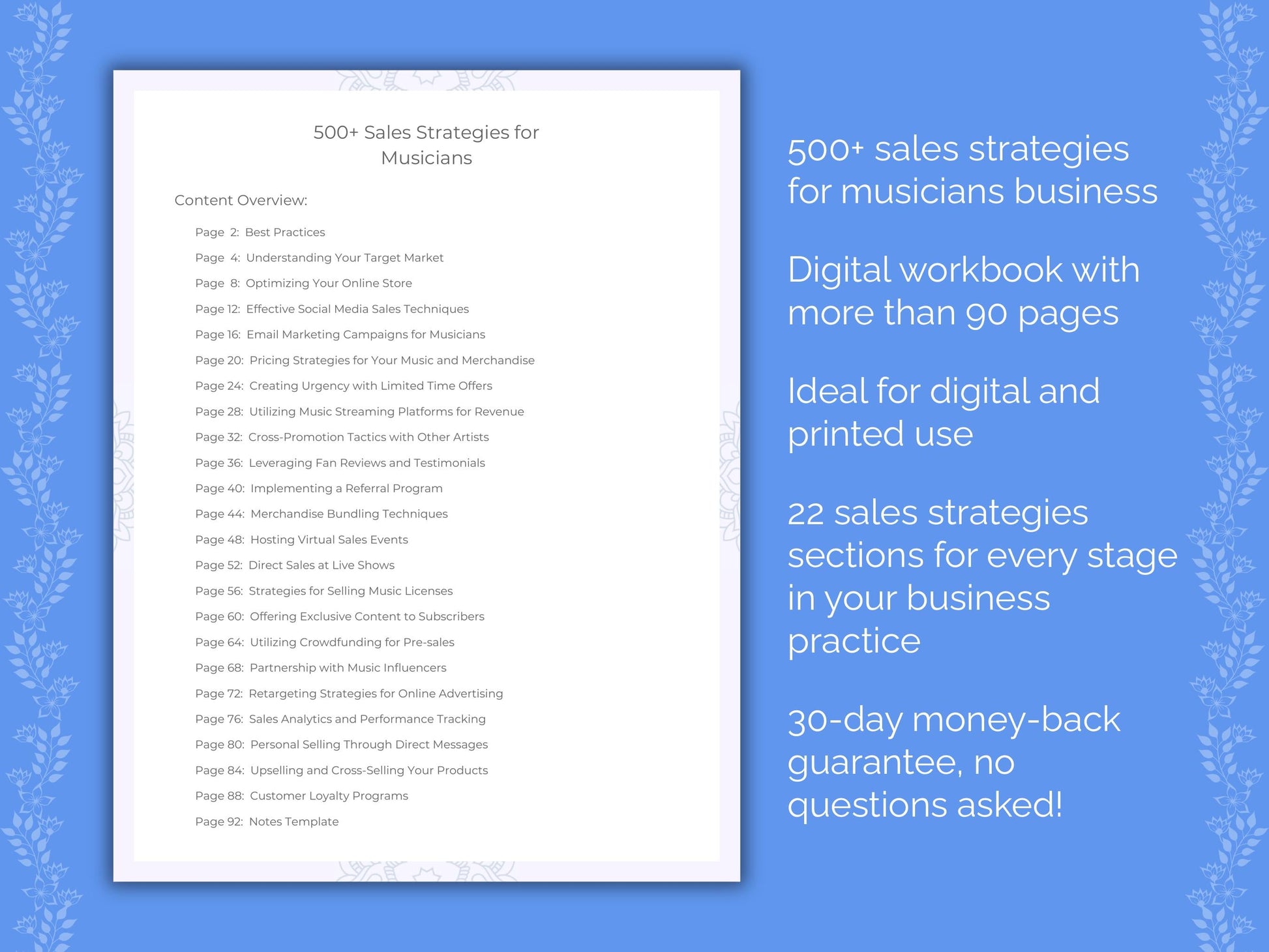 Musicians Business Worksheets