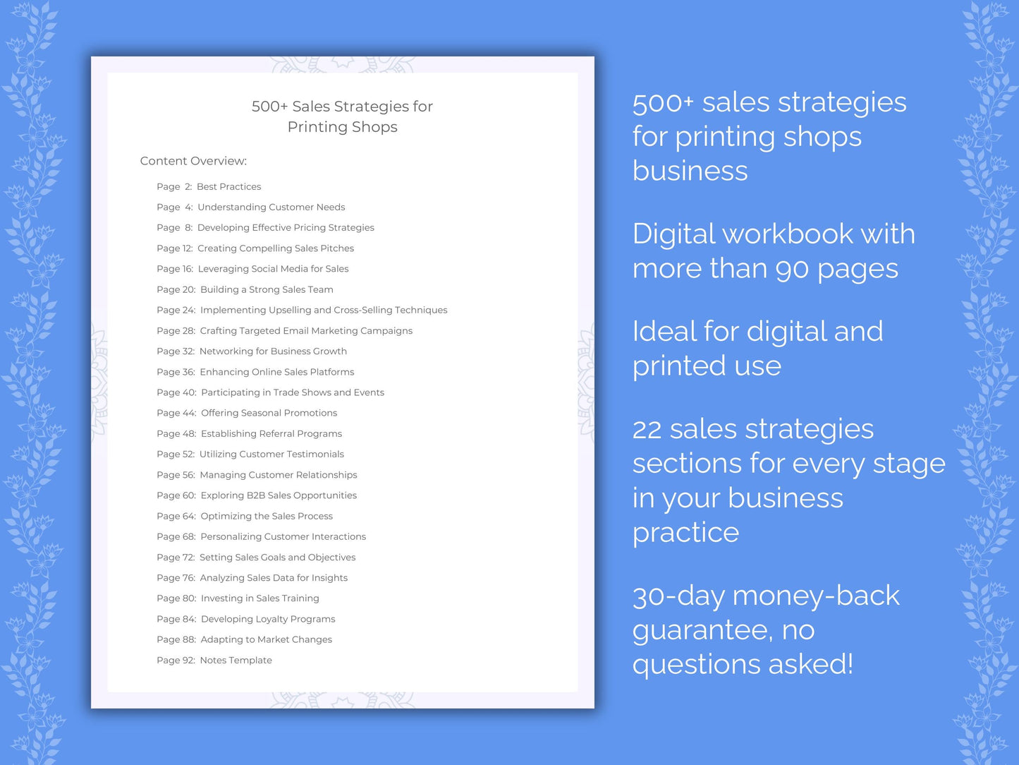 Printing Shops Business Worksheets