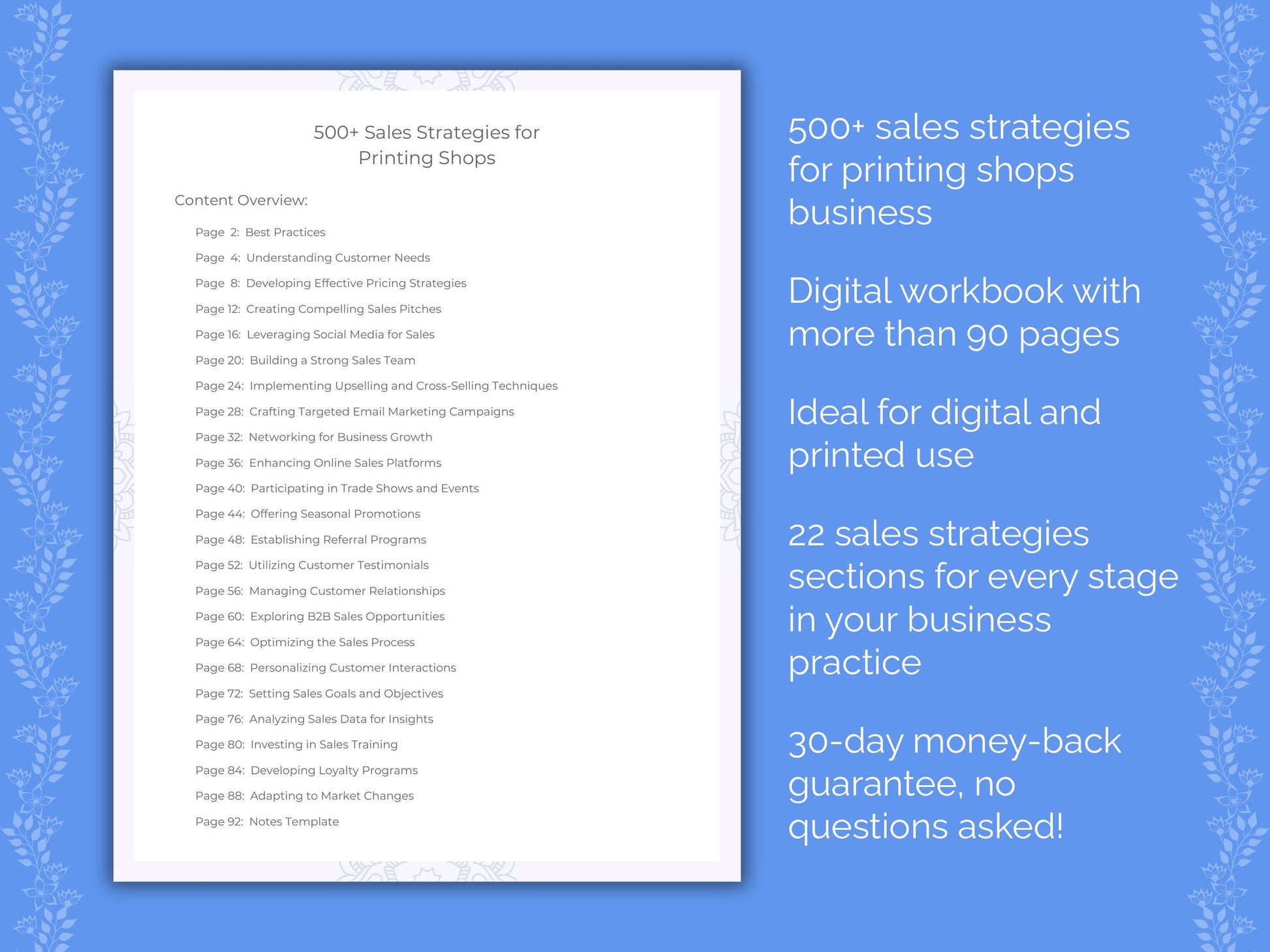 Printing Shops Business Worksheets