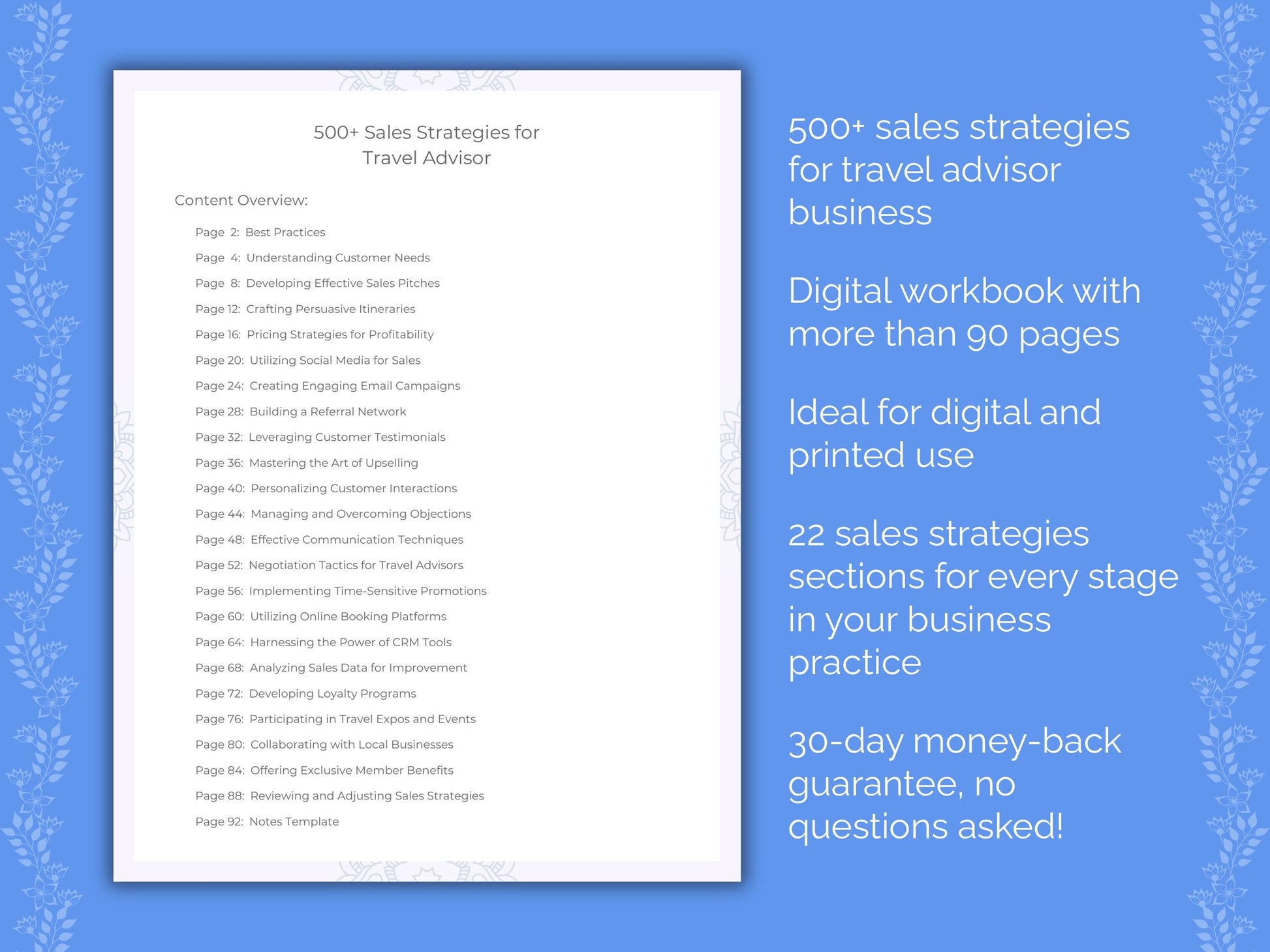 Travel Advisor Business Worksheets