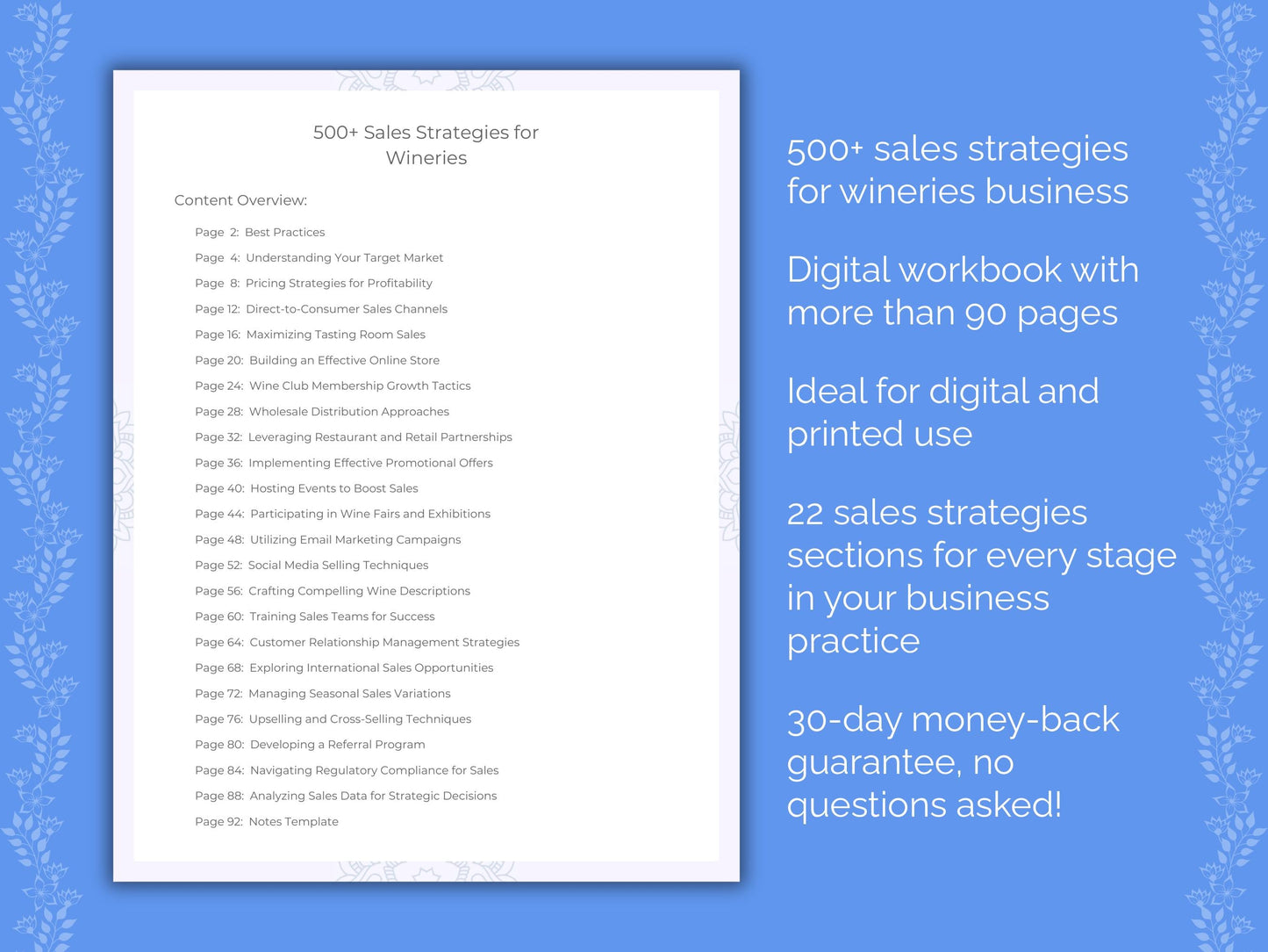 Wineries Business Worksheets