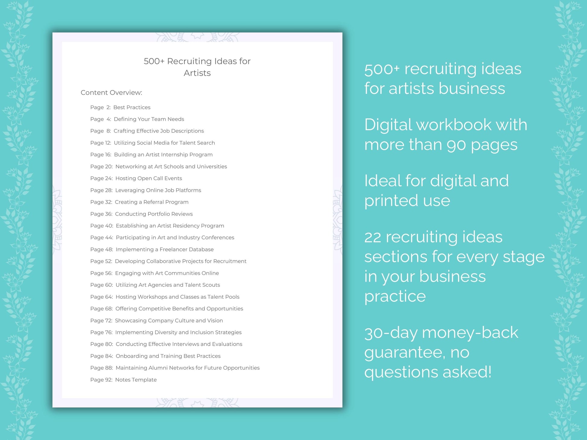 Artists Business Worksheets