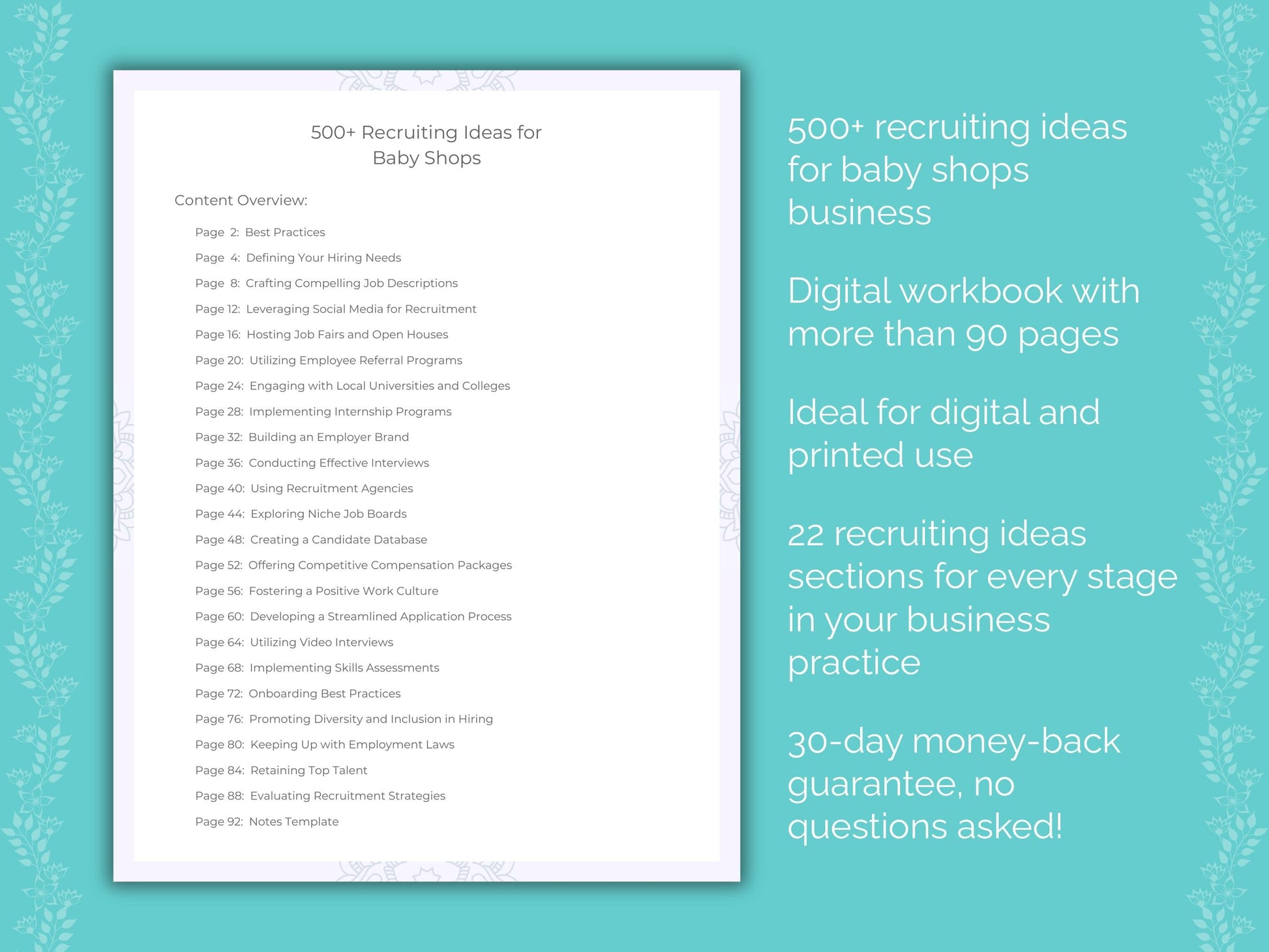 Baby Shops Business Worksheets