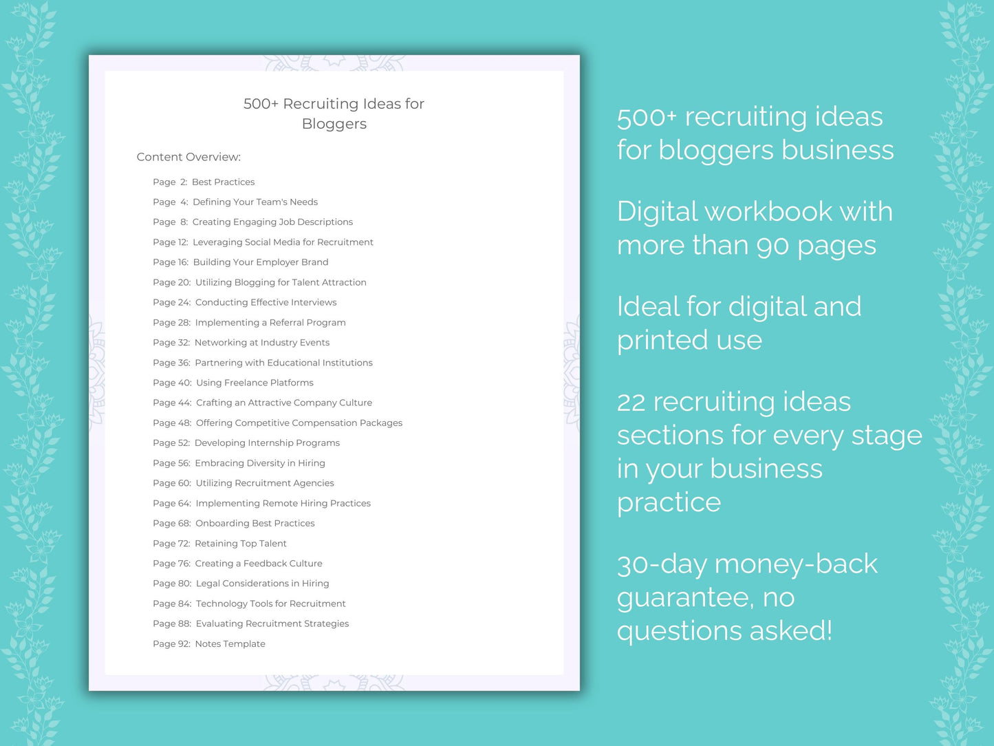 Bloggers Business Worksheets