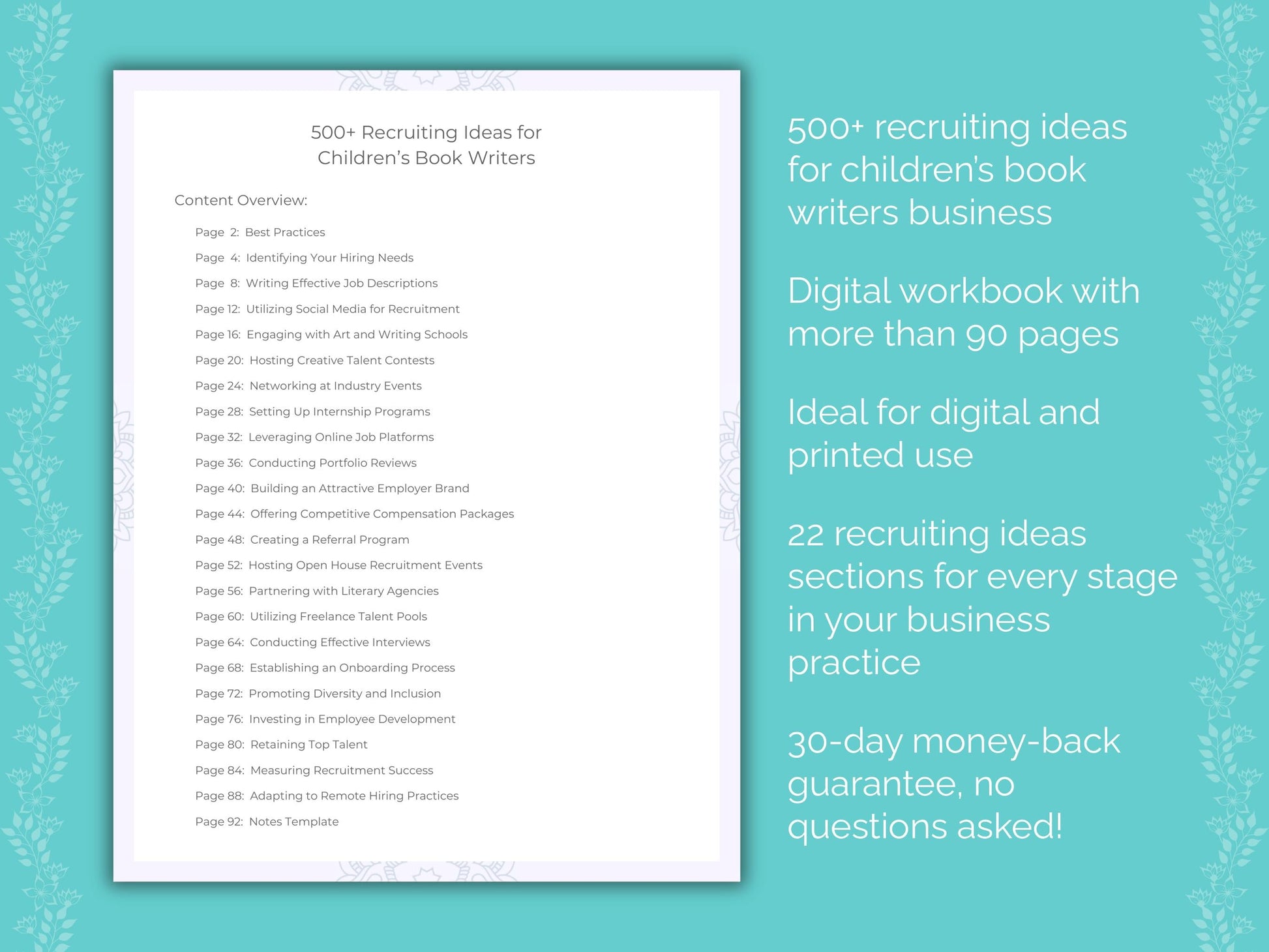 Children’s Book Writers Business Worksheets