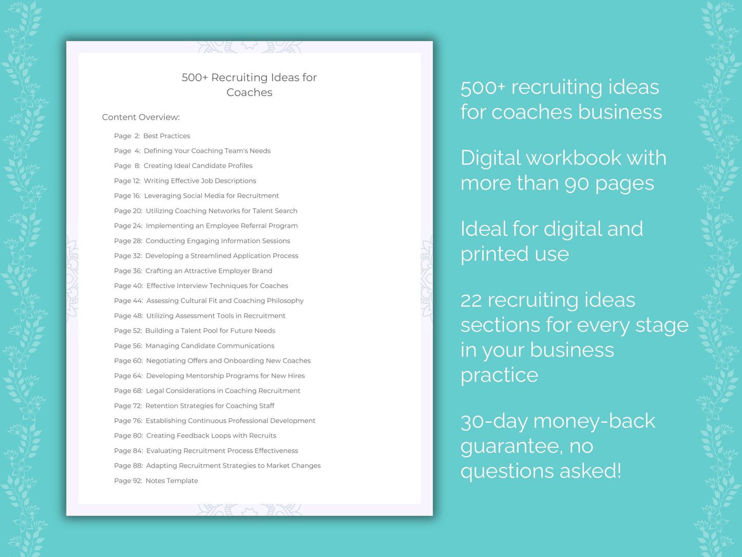 Coaches Business Worksheets