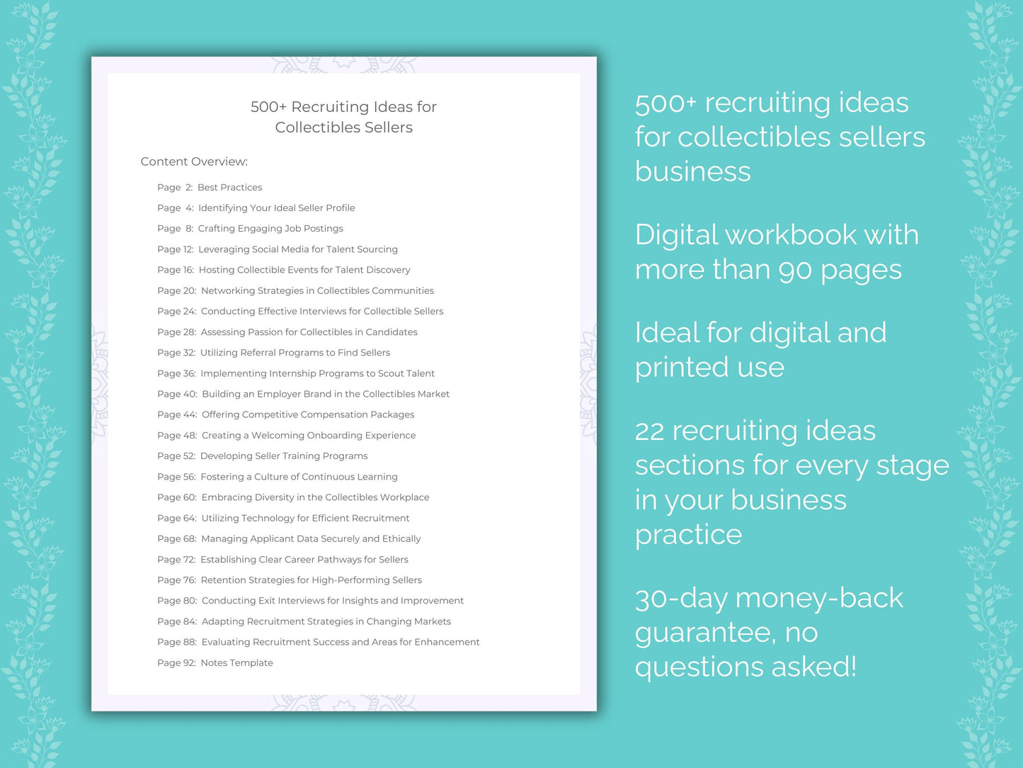 Collectibles Sellers Business Worksheets