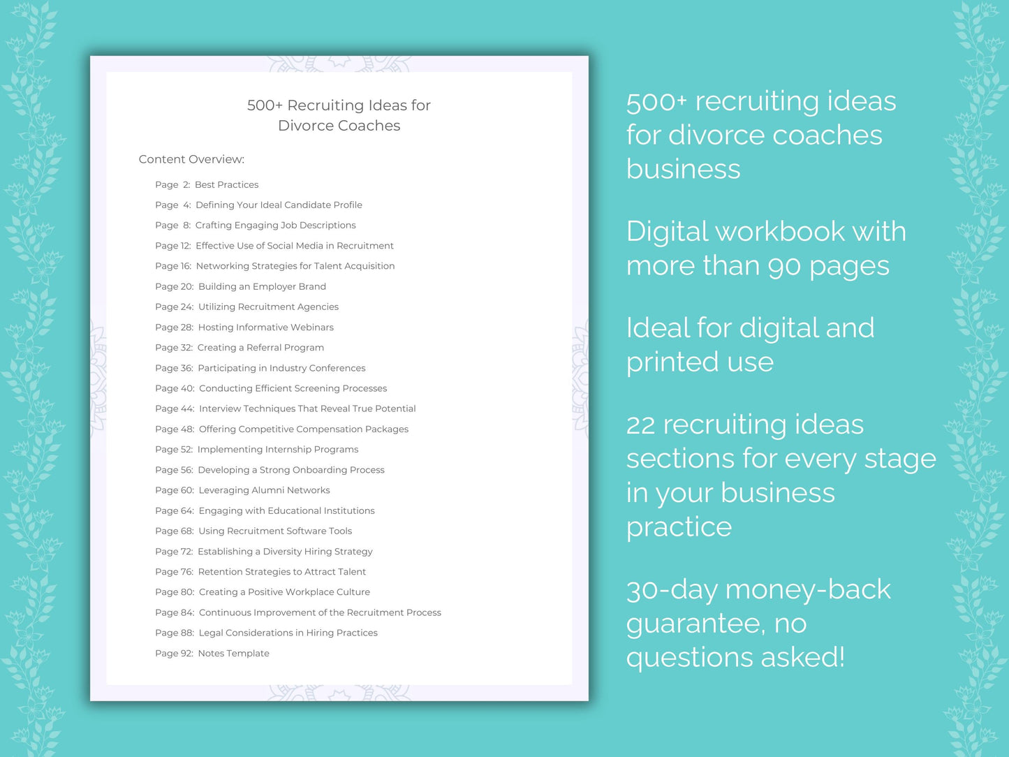 Divorce Coaches Business Worksheets