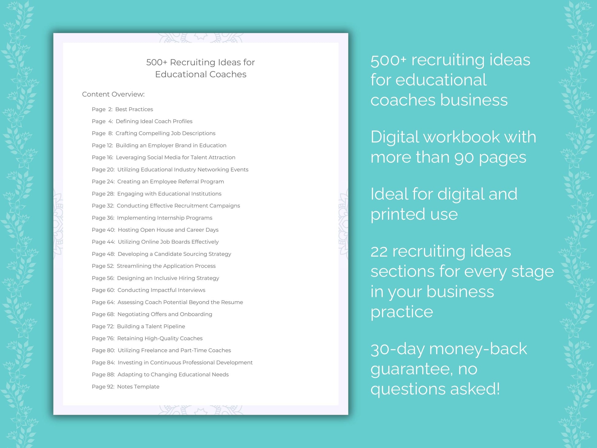 Educational Coaches Business Worksheets