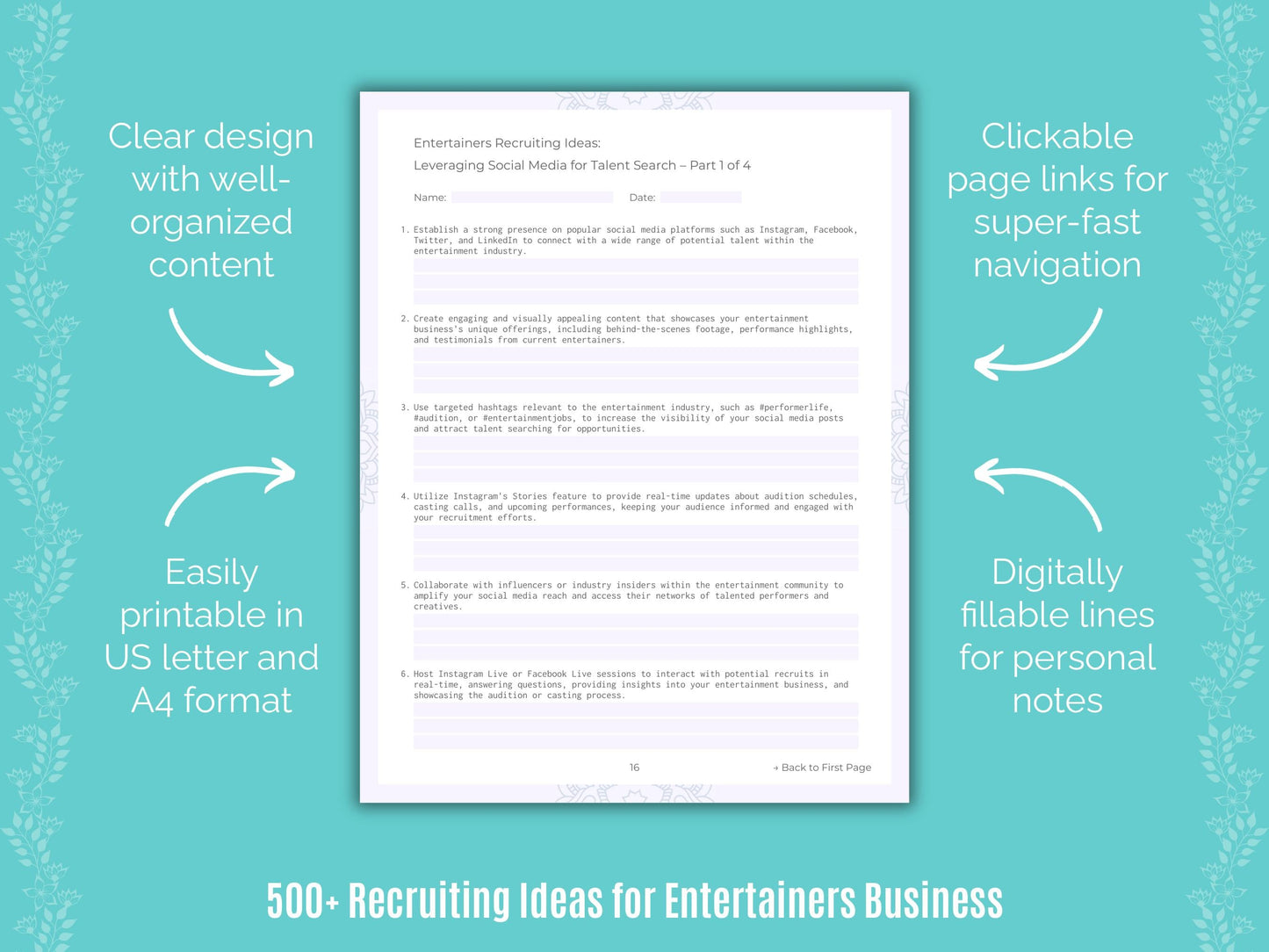 Entertainers Business Templates