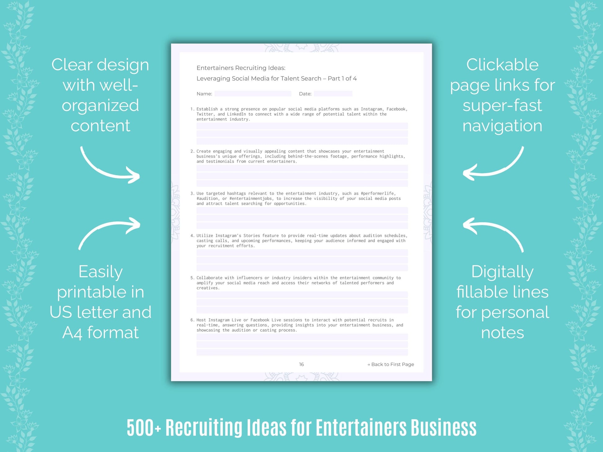 Entertainers Business Templates