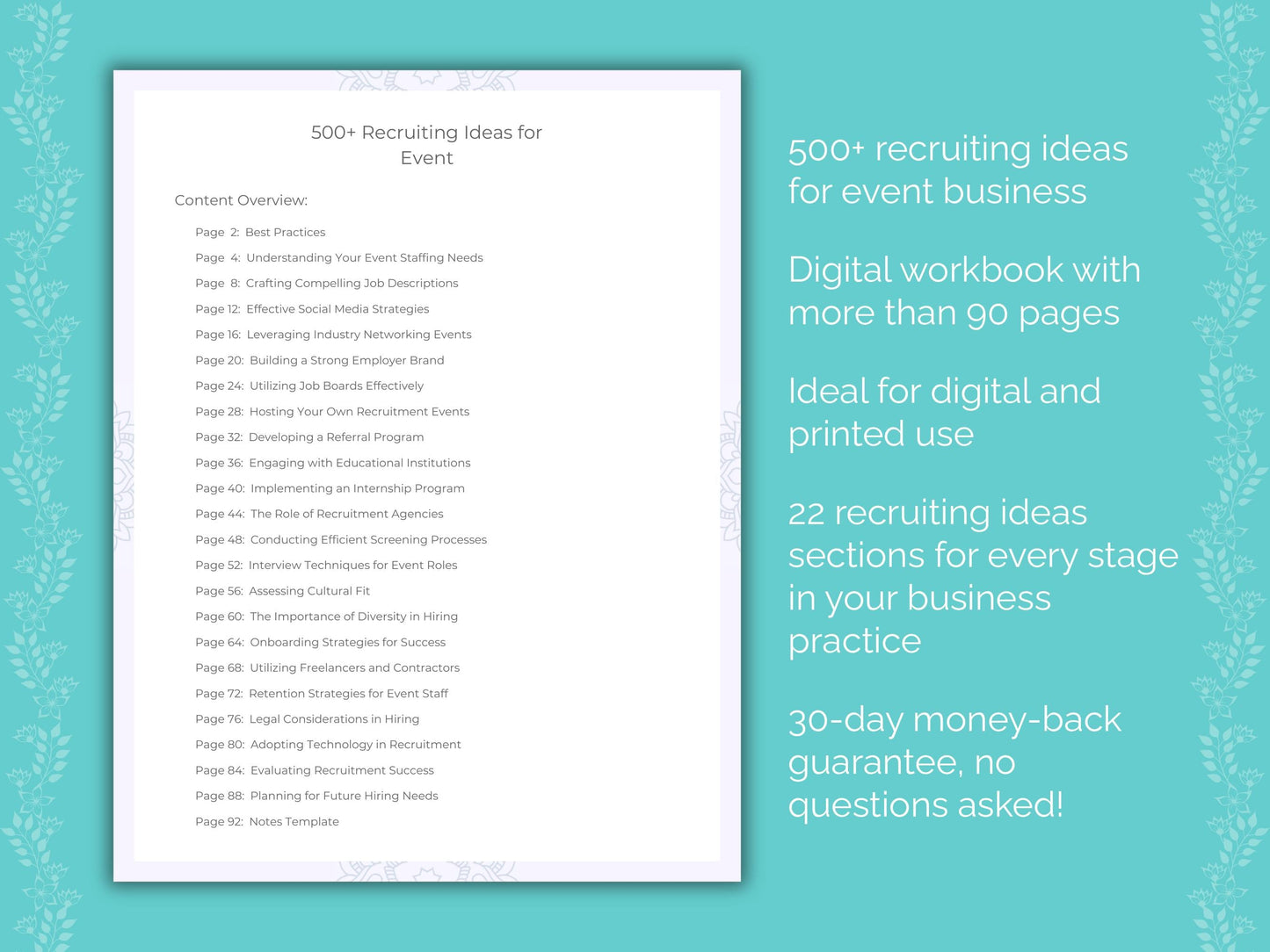 Event Business Worksheets