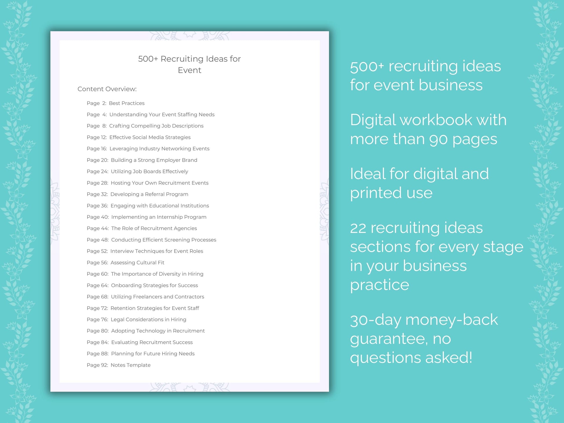 Event Business Worksheets