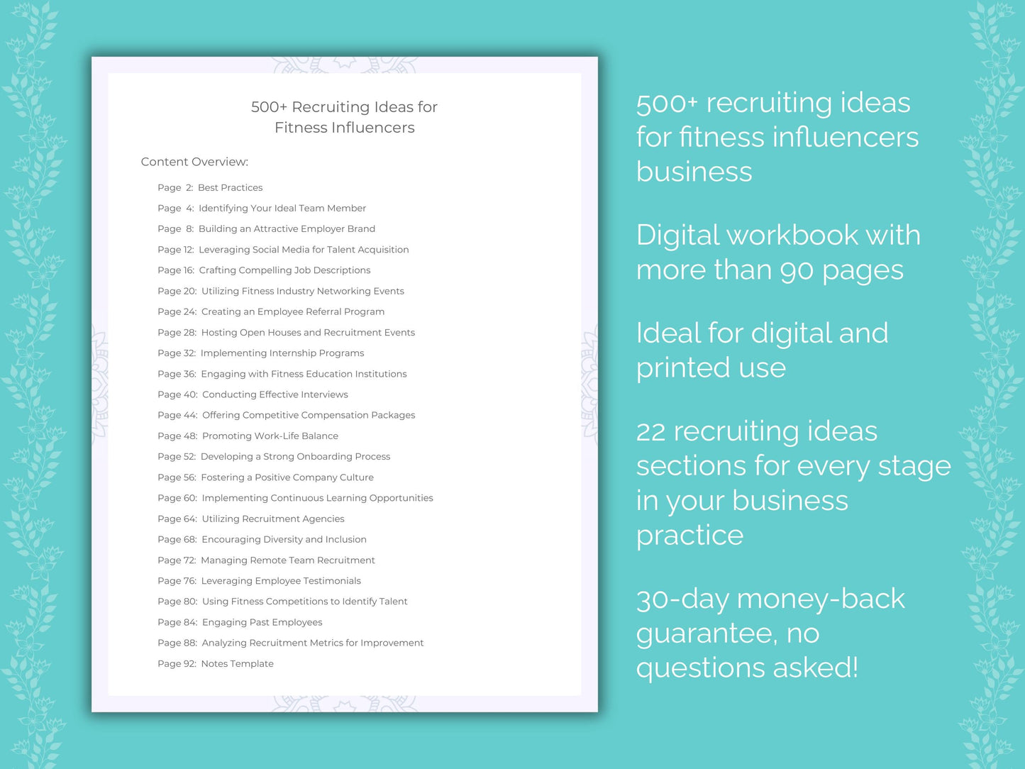 Fitness Influencers Business Worksheets