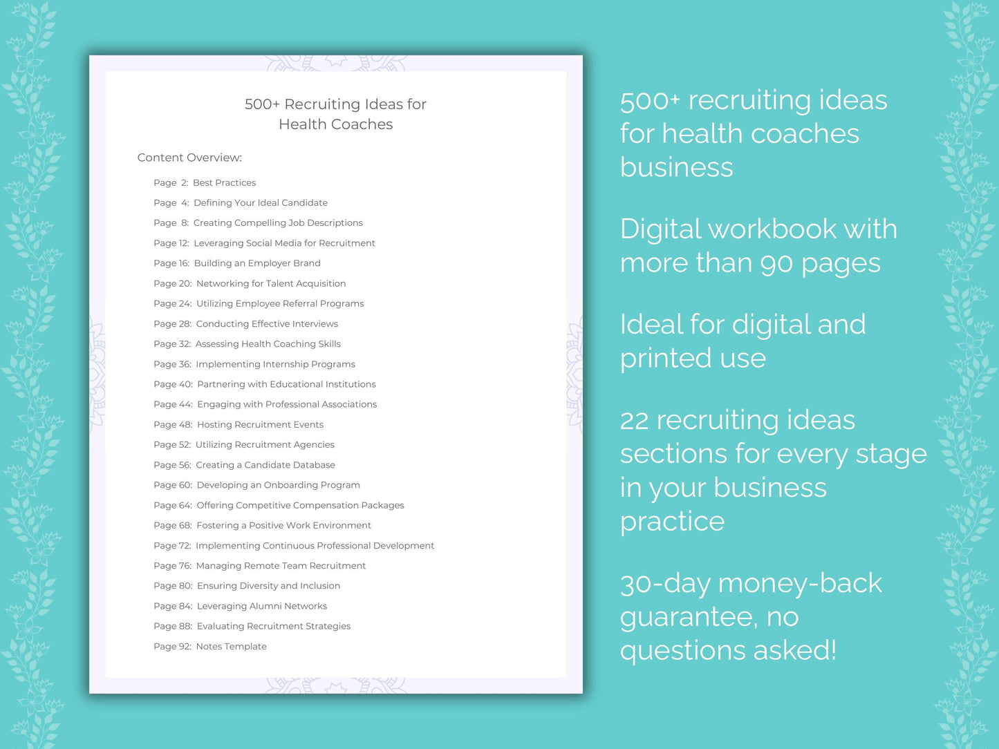 Health Coaches Business Worksheets