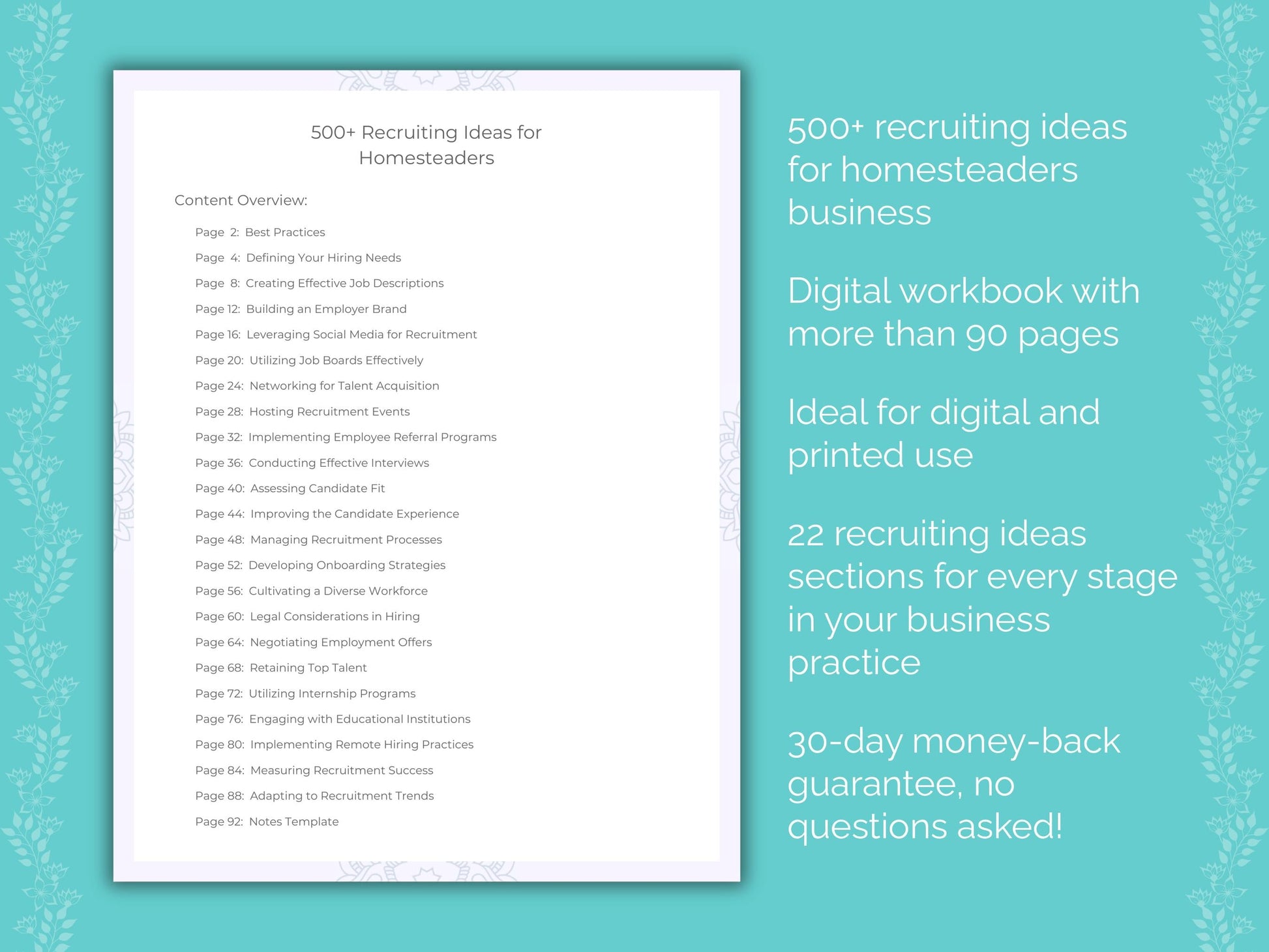 Homesteaders Business Worksheets