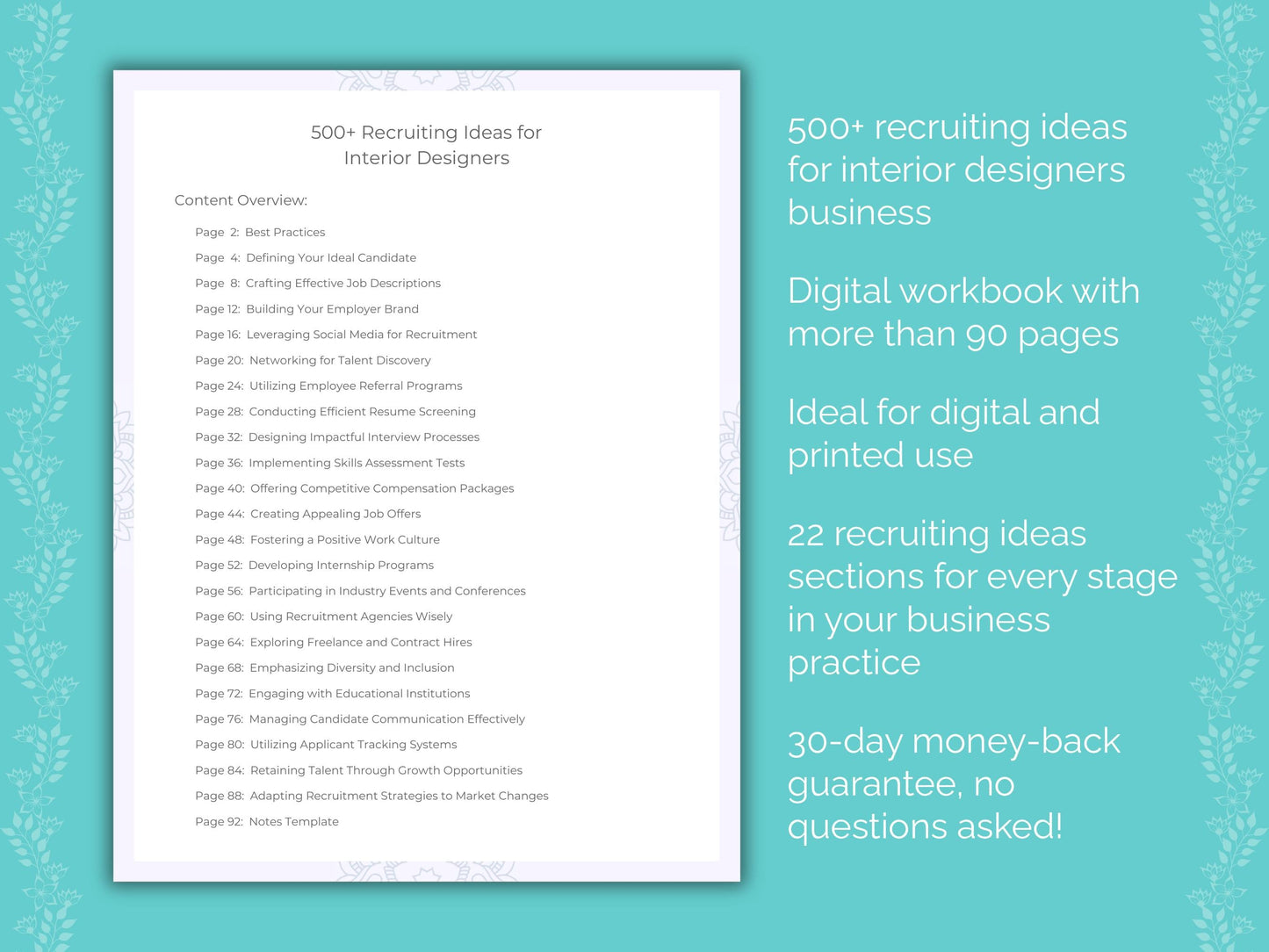 Interior Designers Business Worksheets