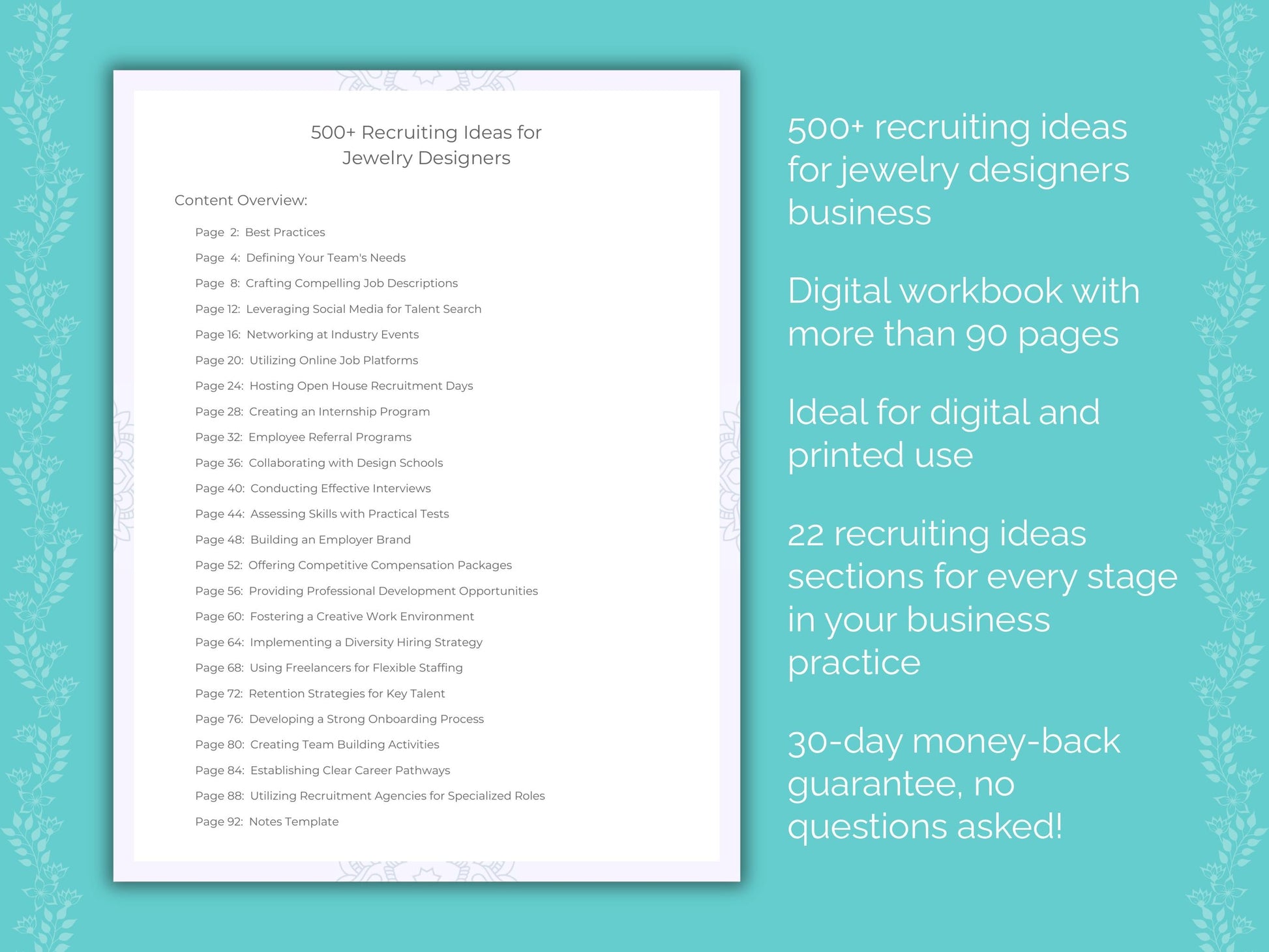 Jewelry Designers Business Worksheets