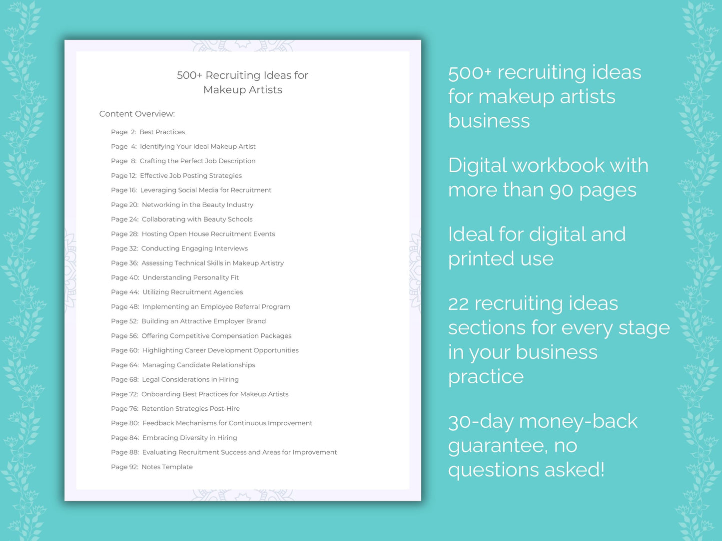 Makeup Artists Business Worksheets