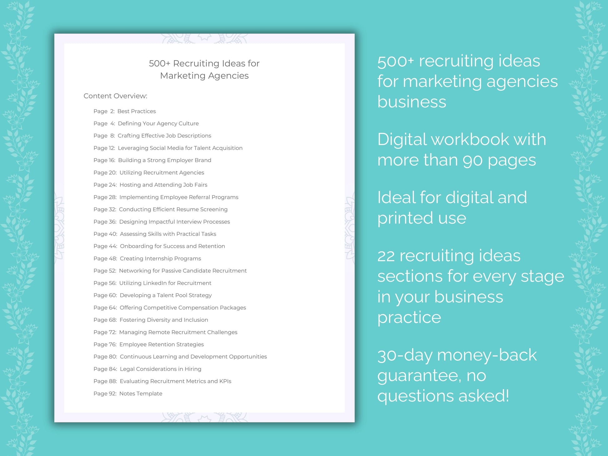 Marketing Agencies Business Worksheets